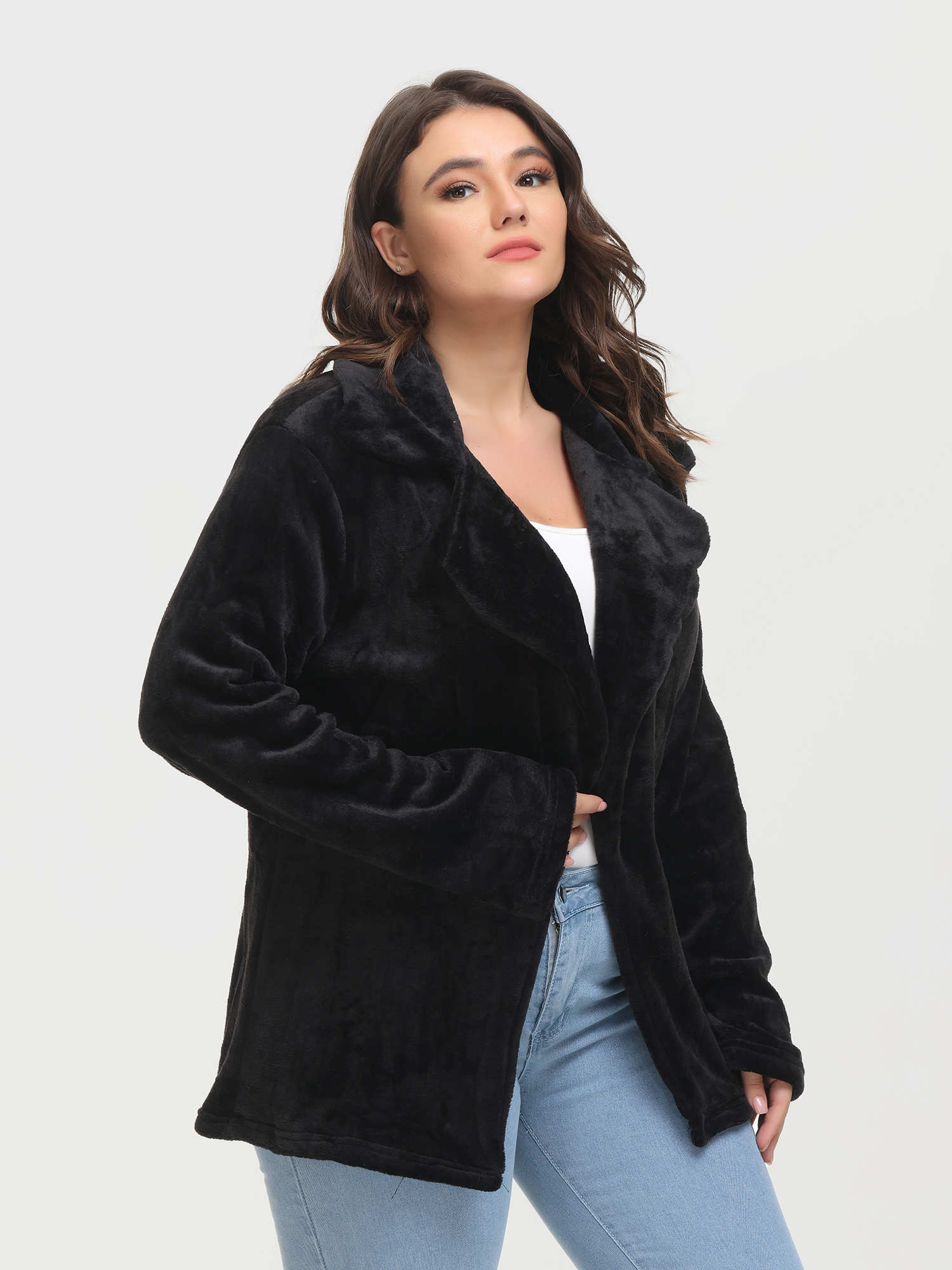 Sexy Slim Lapel Plush Jacket
