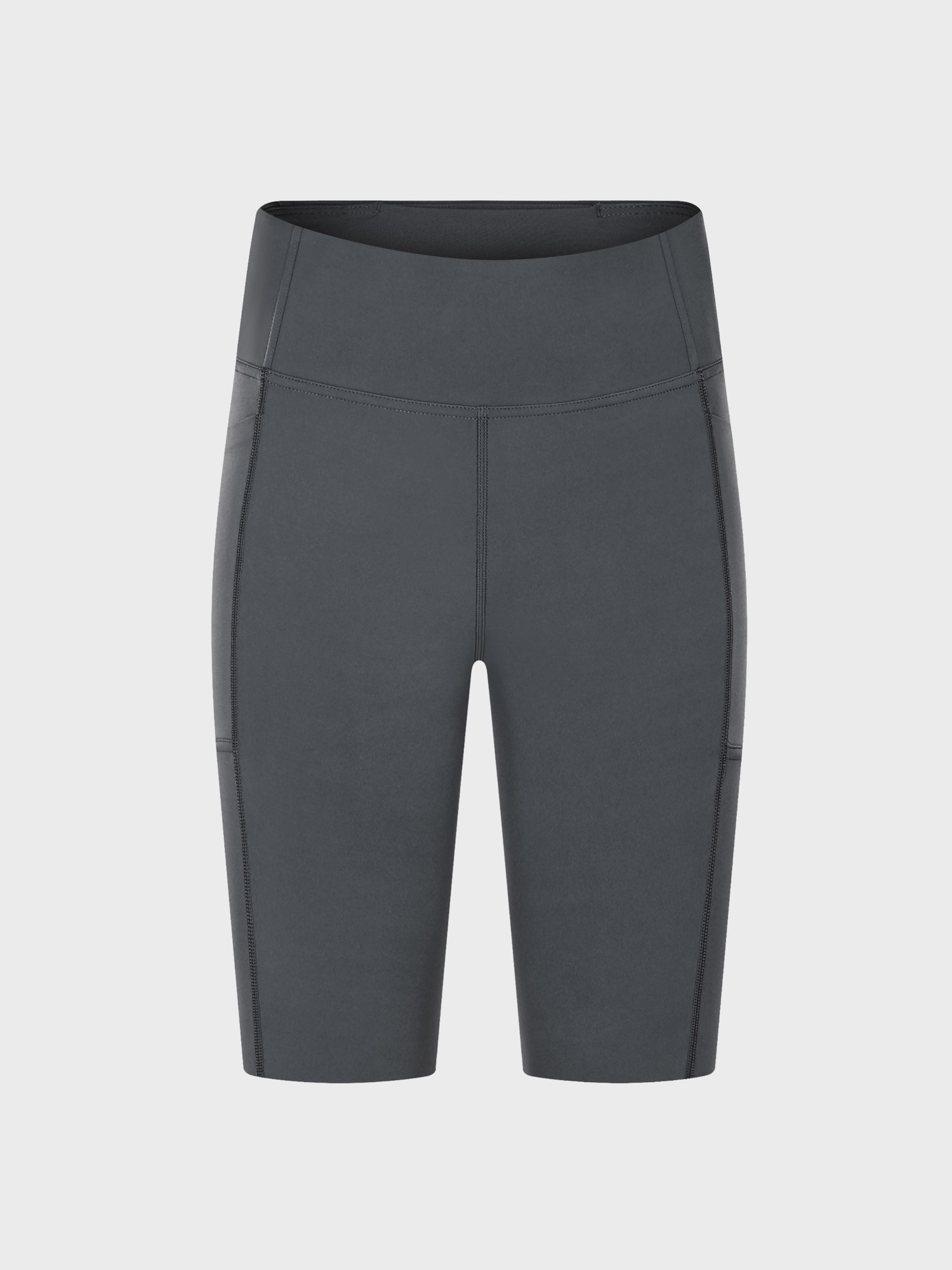 High-Waisted Nude Sports Shorts with Pockets