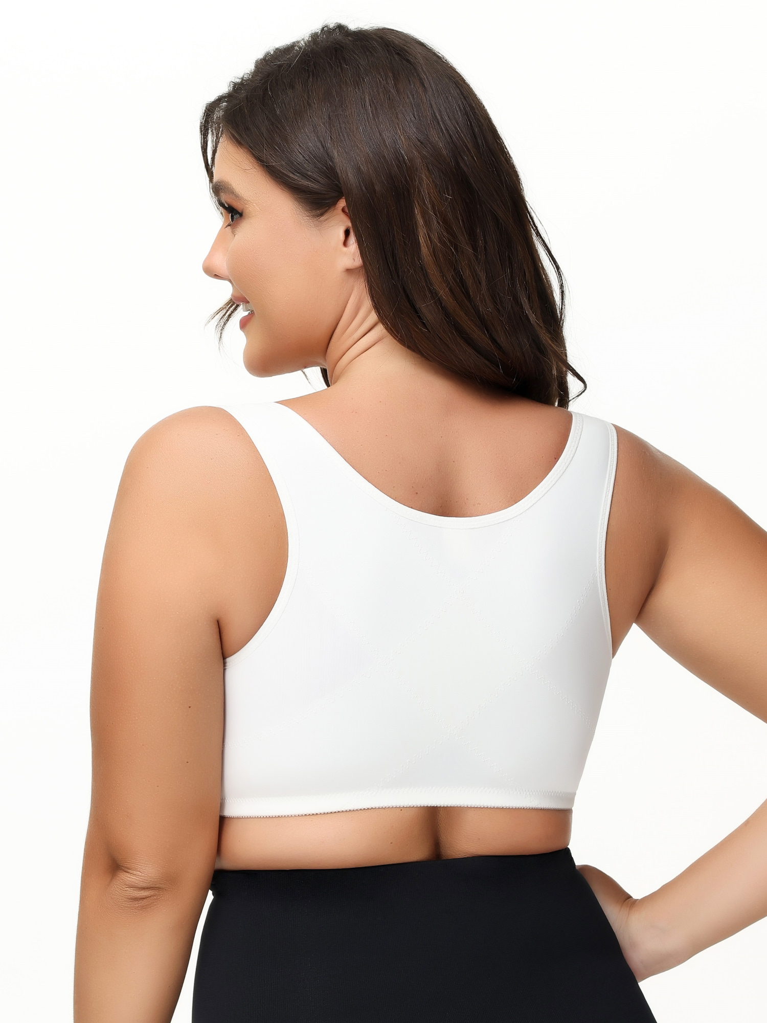 Mid Size Front Closure Rose Lace Support Bra