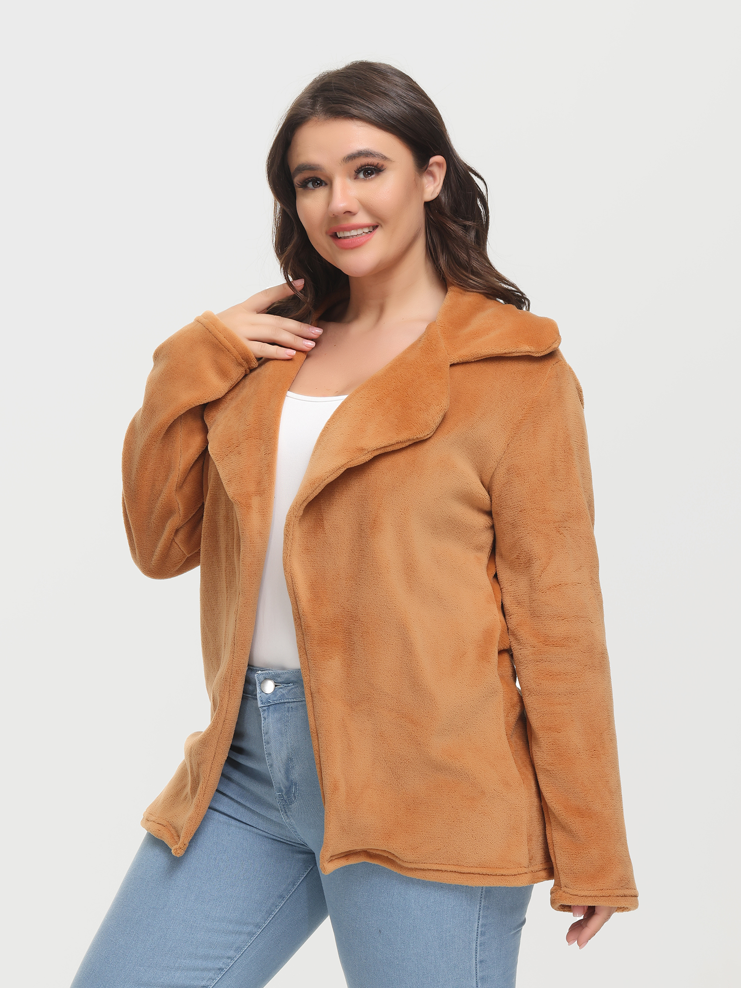 Sexy Slim Lapel Plush Jacket