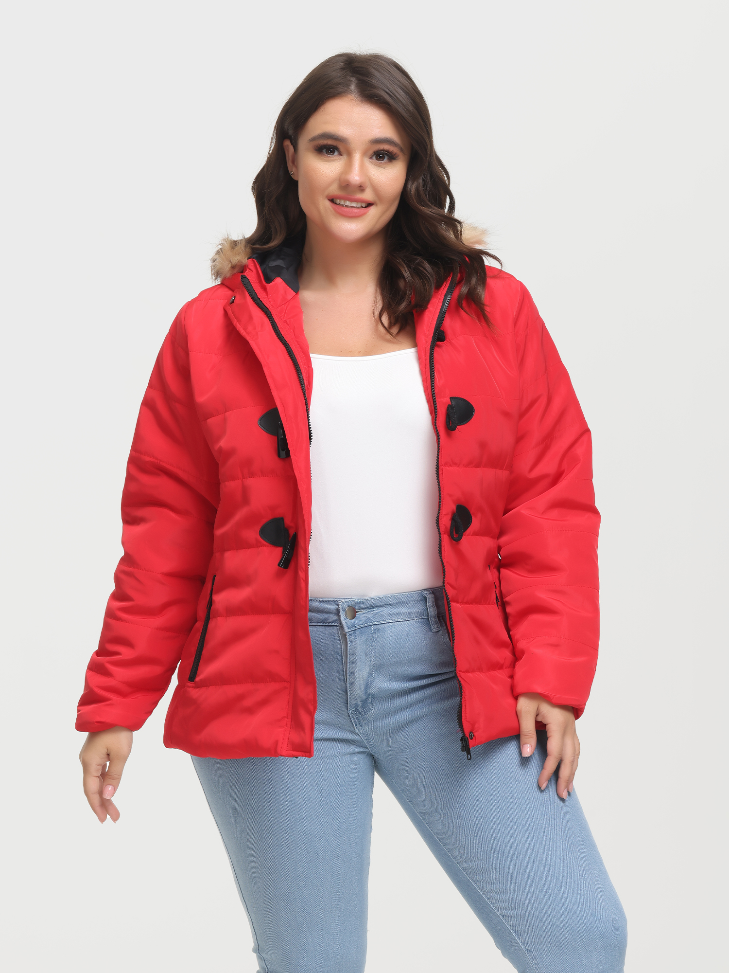 Horn Button Down Jacket Hooded with Pockets