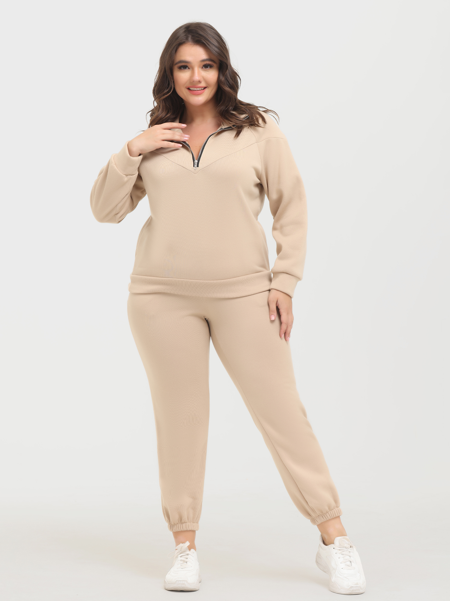 Long Sleeve Fleece Sweatershirt and Jogger Pants Set