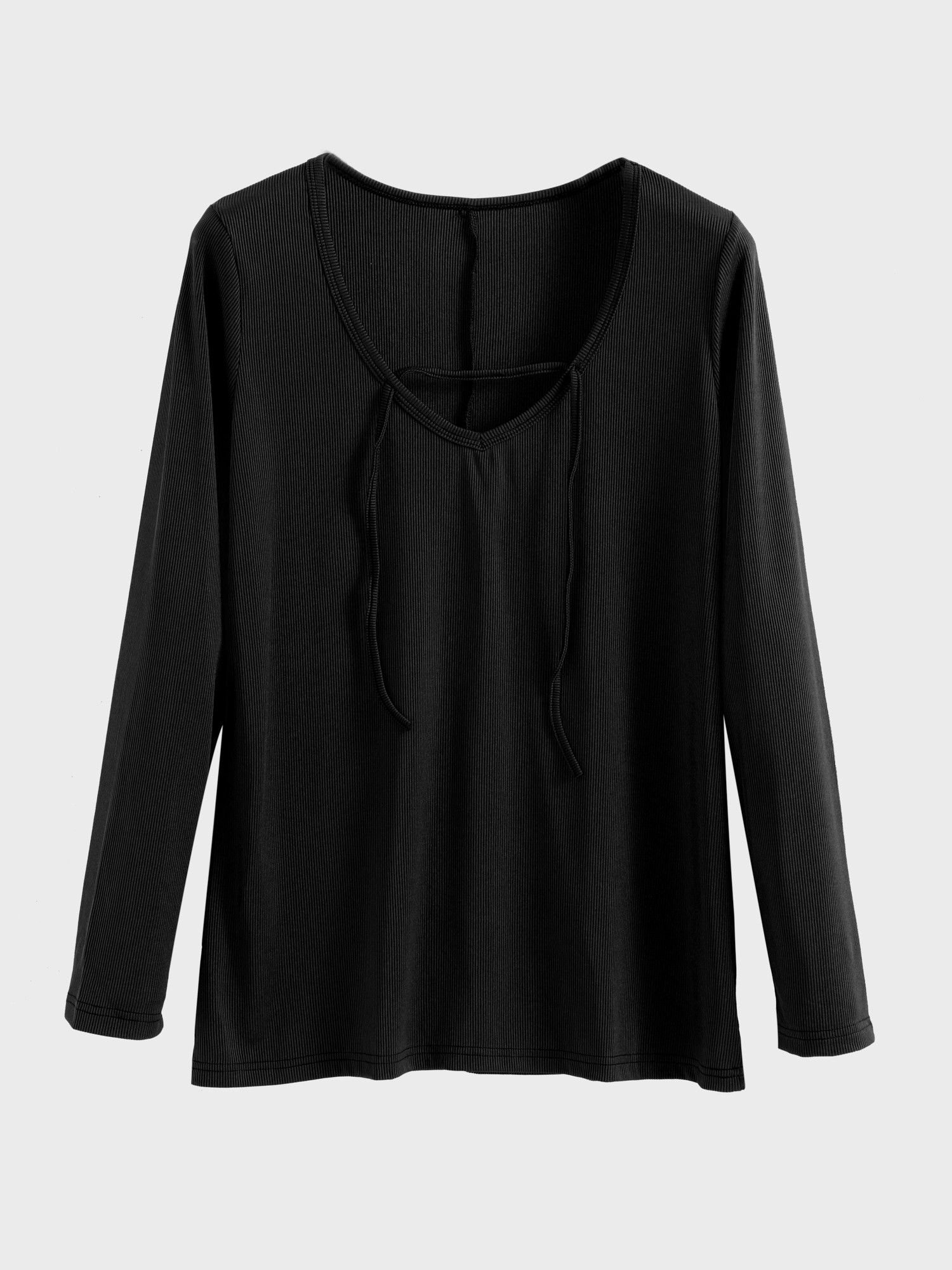 Edgy V-Neck Tie-Up Tee