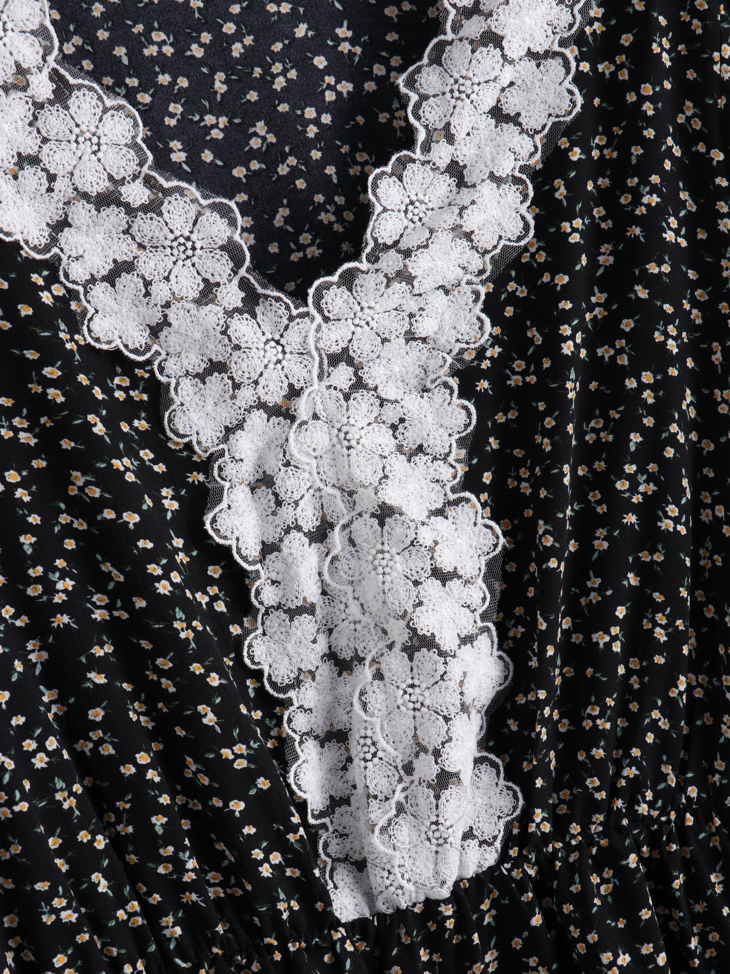 Lacey and Ditsy Flower Midi Dress