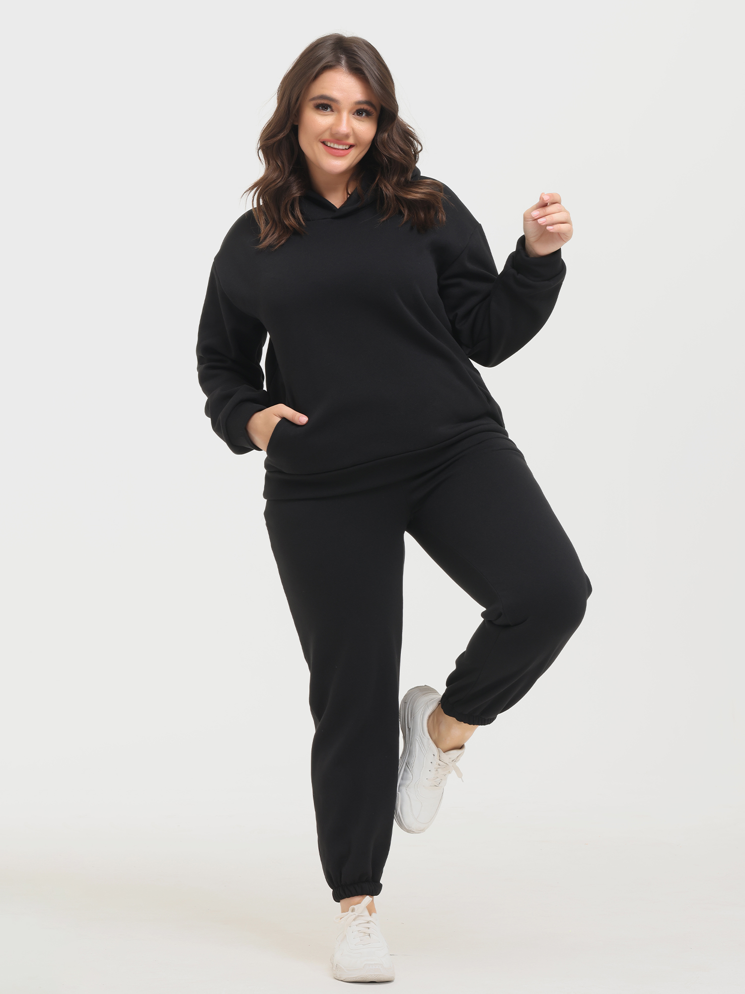 Casual Fashion Fleece Hoodie 2-Piece Set