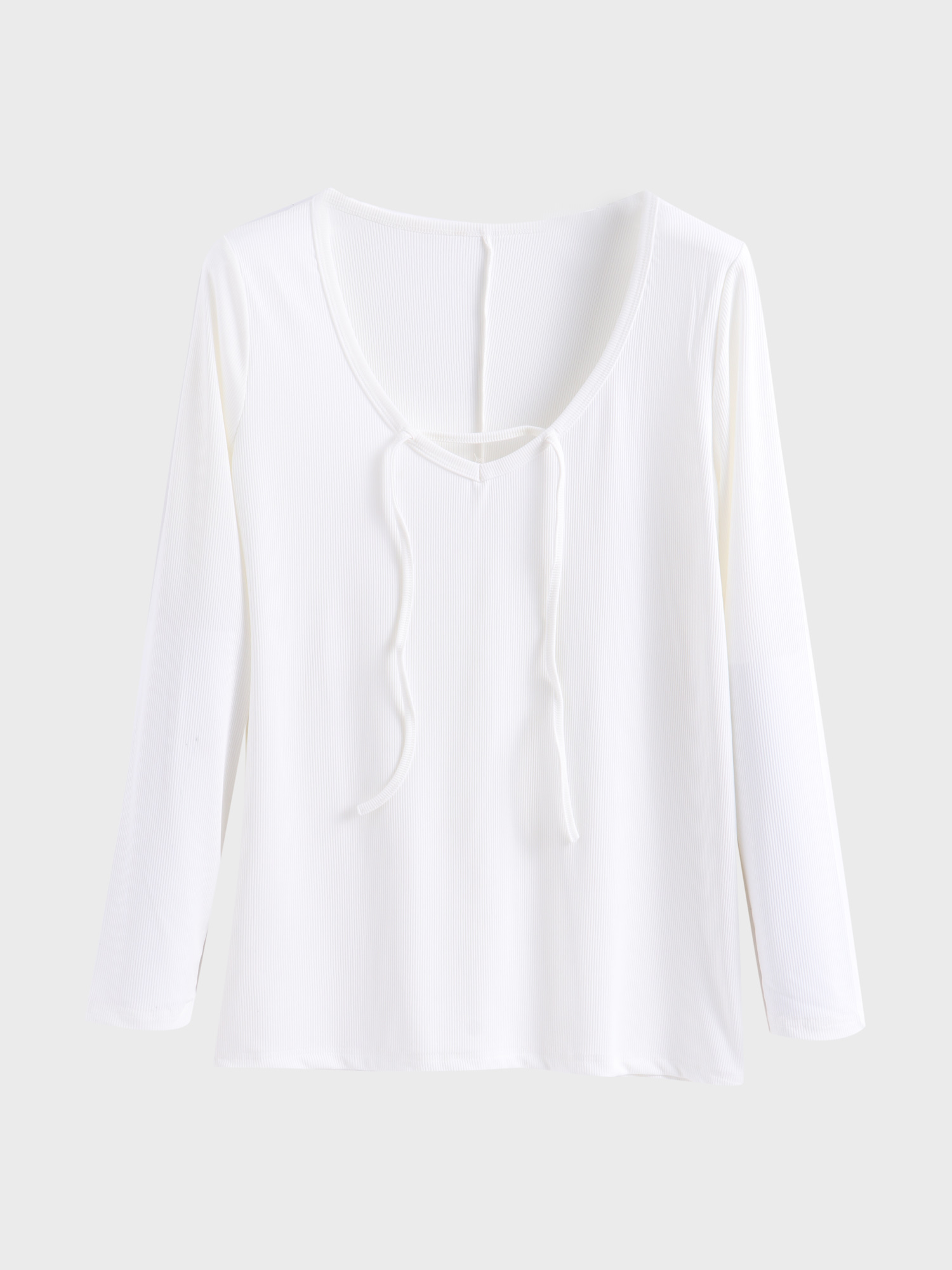 Edgy V-Neck Tie-Up Tee