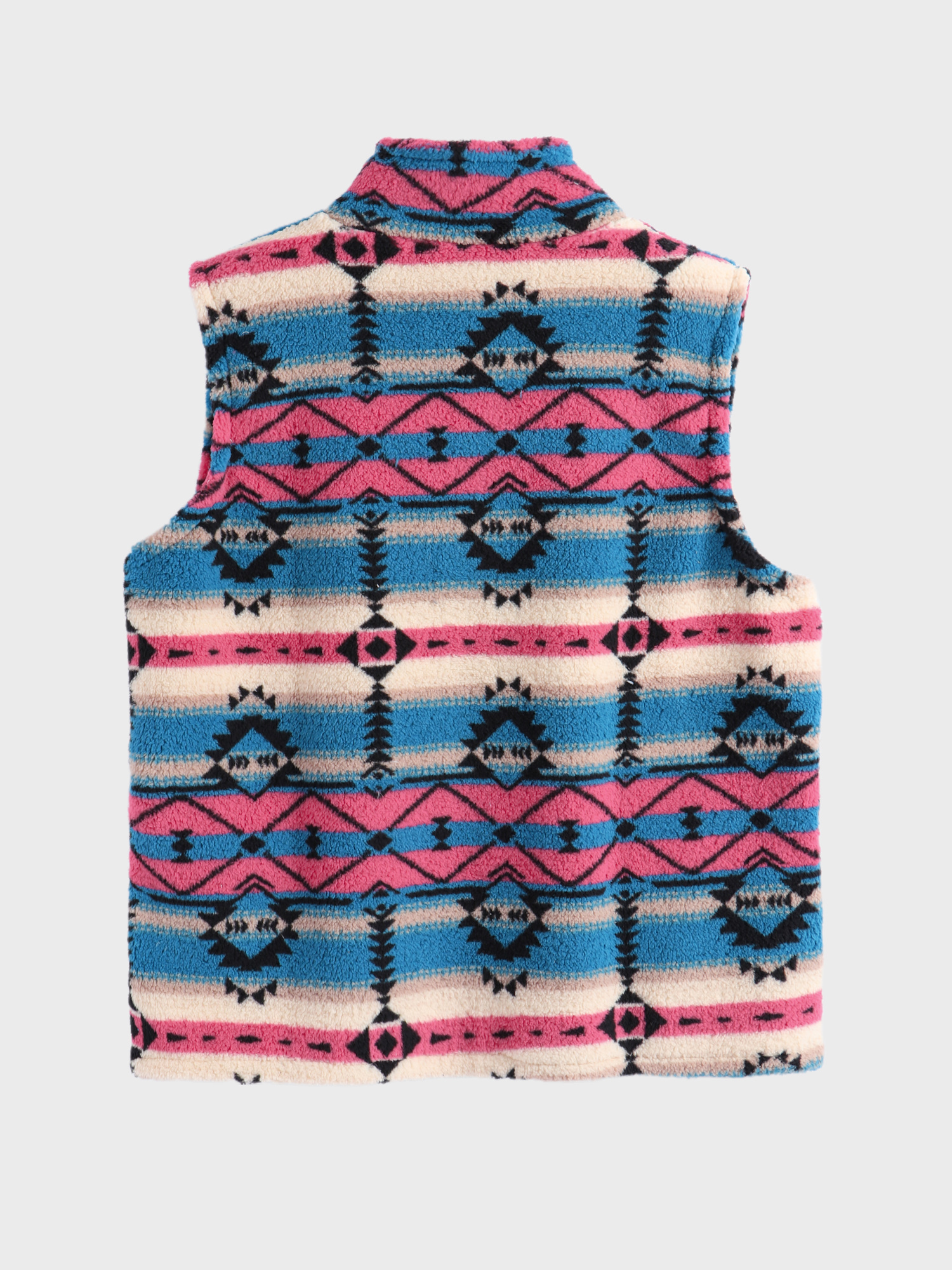 Tie-Dye Print Fleece Zip-up Vest