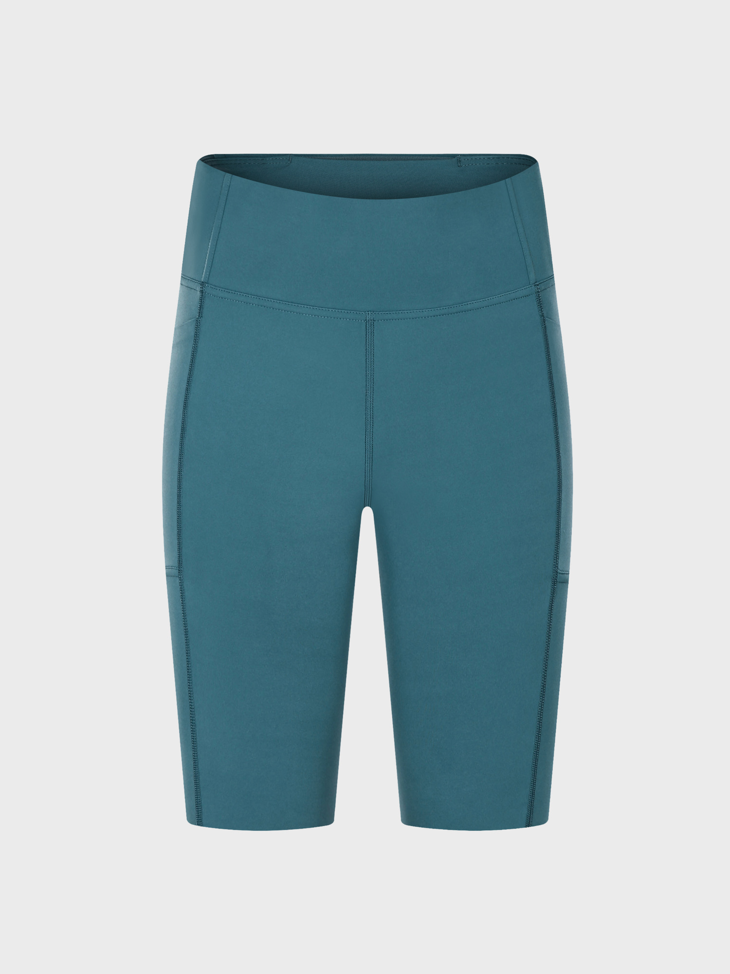 High-Waisted Nude Sports Shorts with Pockets