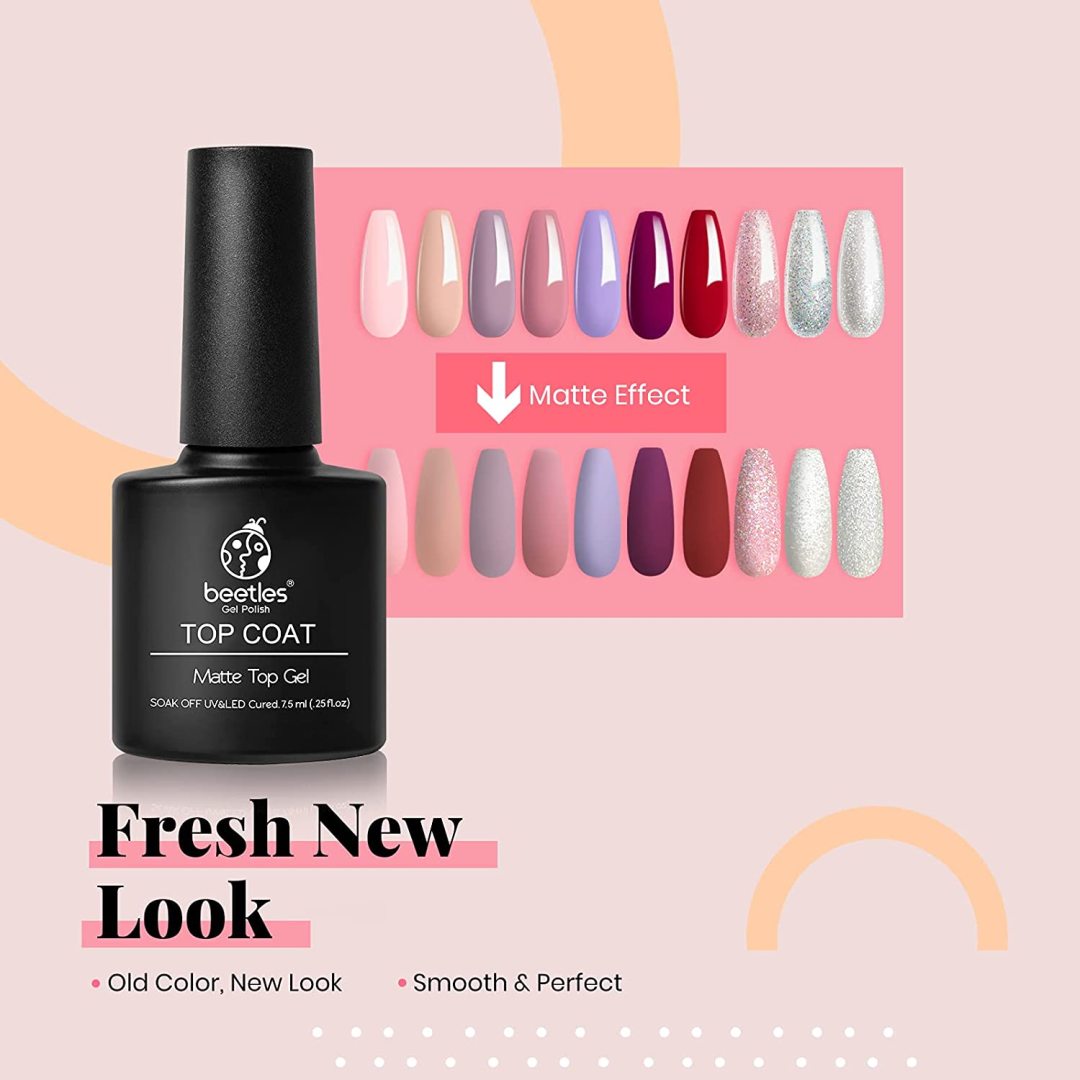 Matte Nail Polish Base No Wipe Top Coat 7.5ML Fiitobeauty