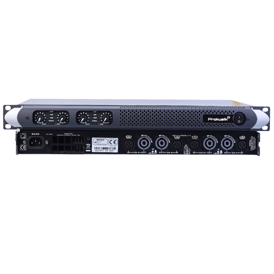 Prokustk 4 Channel 1000 Watts at 8ohm Class D 1U Professional Power Amplifier DJ Subwoofer Poweramp PA Stage  MA68K