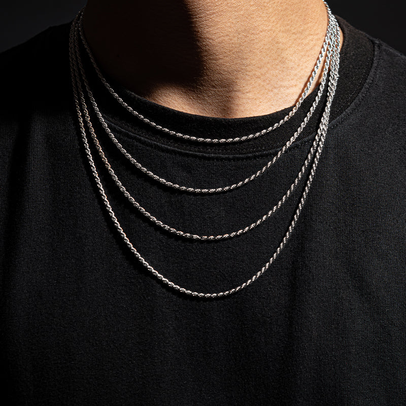 3mm Rope Chain Solid 925 Sterling Silver-CLC&CO