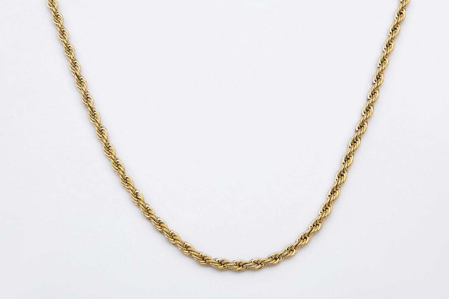 5mm Yellow Gold Rope Chain Necklace for Men