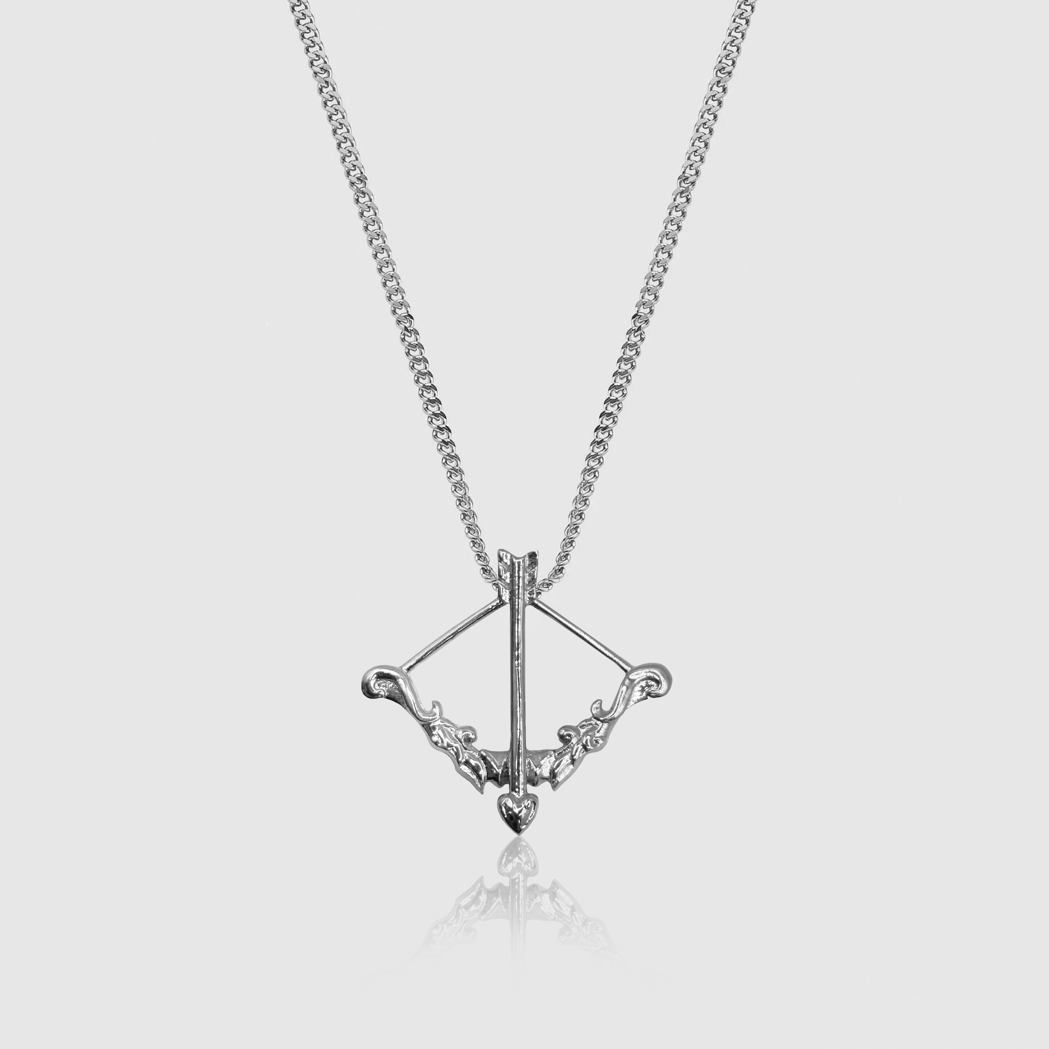 Silver Crossbow Pendant Necklace