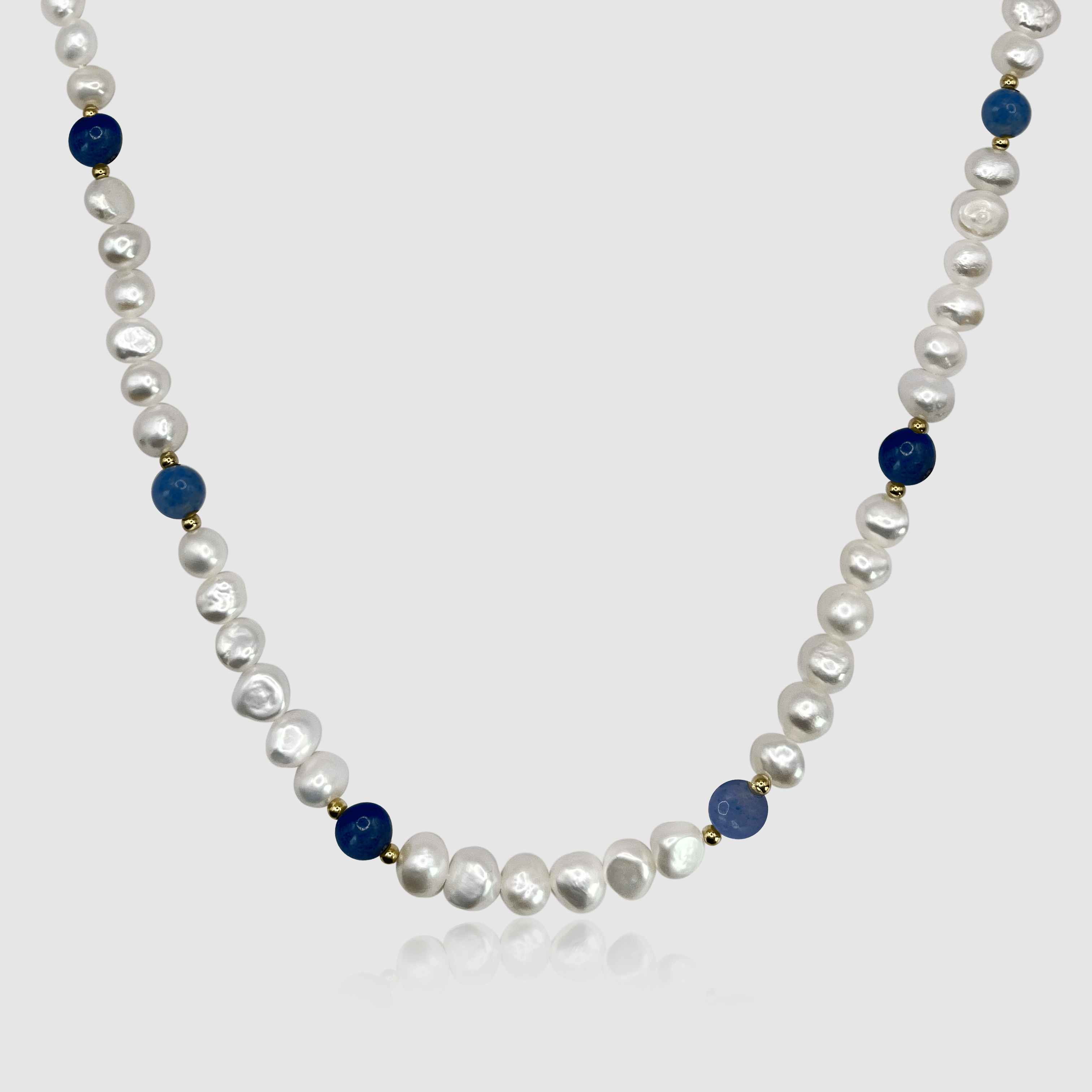 Cobalt Blue Pearl Necklace