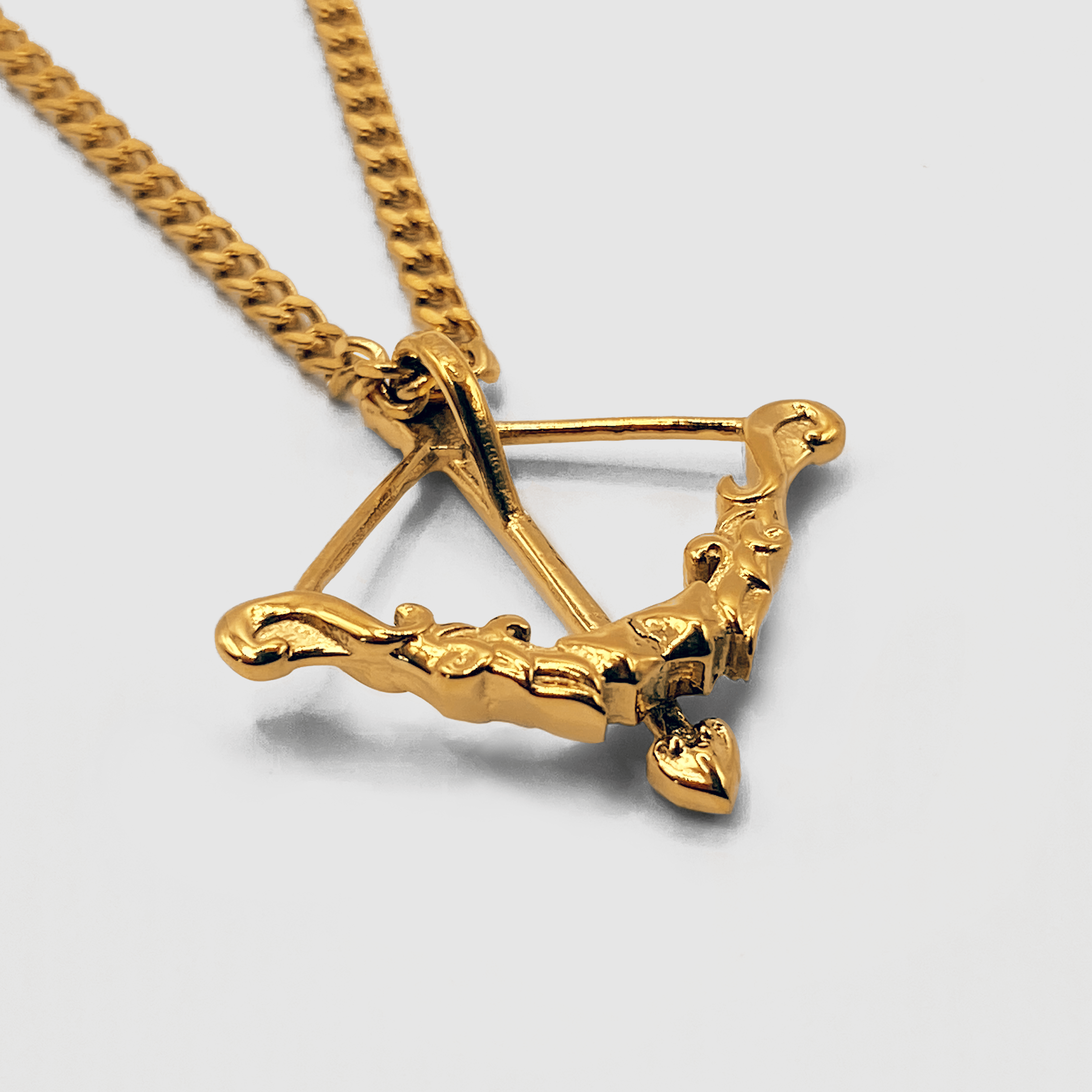 Gold Crossbow Pendant Necklace