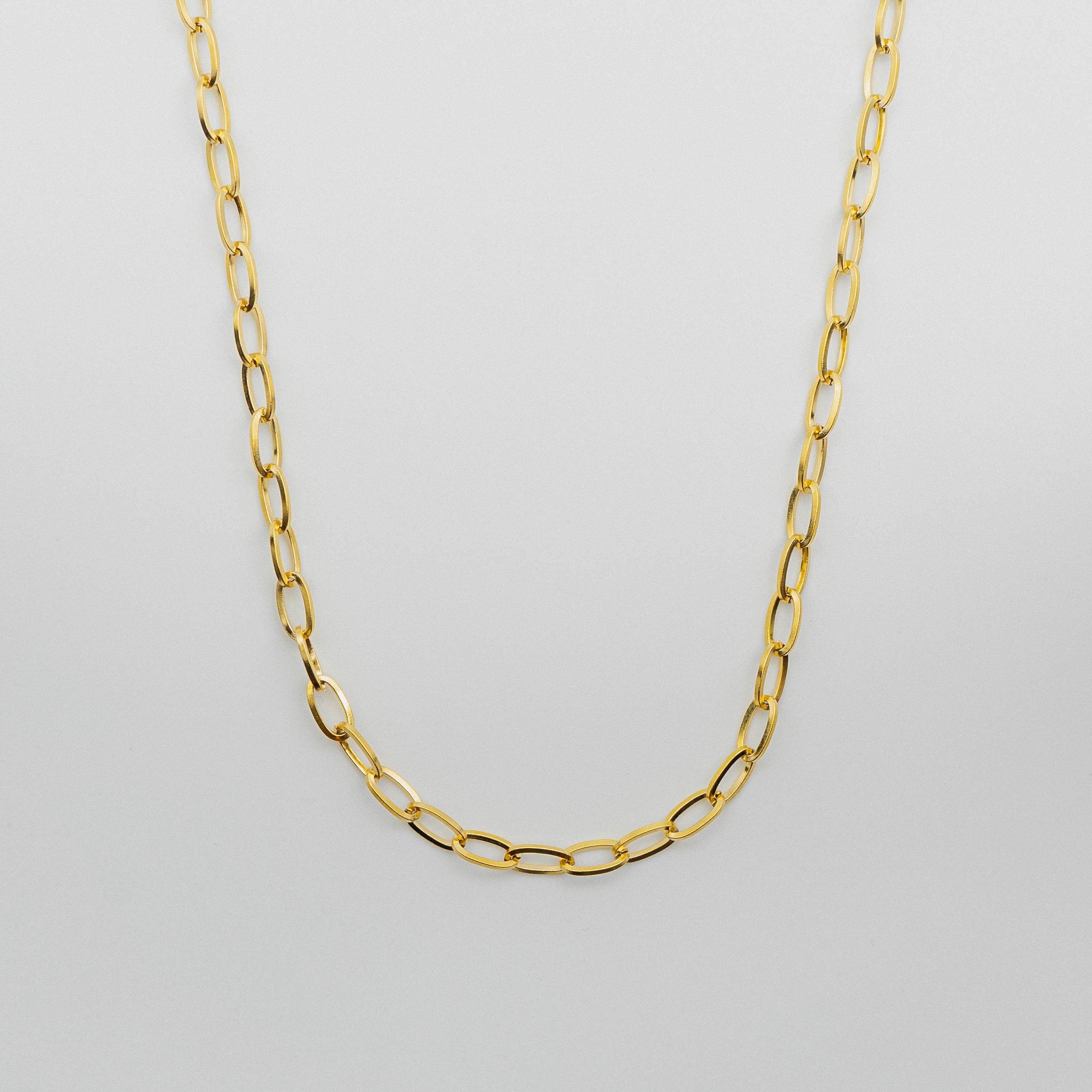 316L Stainless Steel Gold Paper Clip Chain Necklace