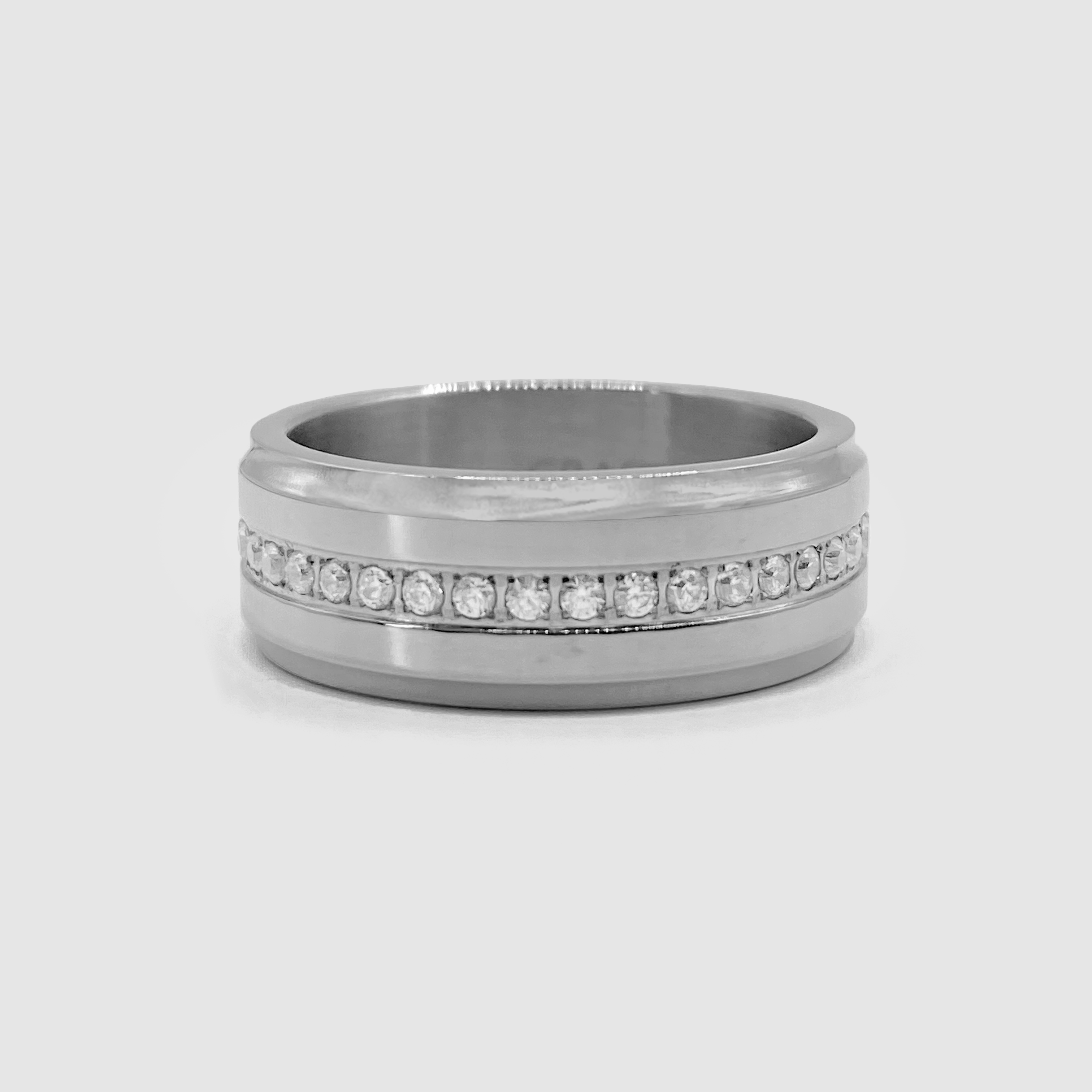 Iced Band Ring (Silver)