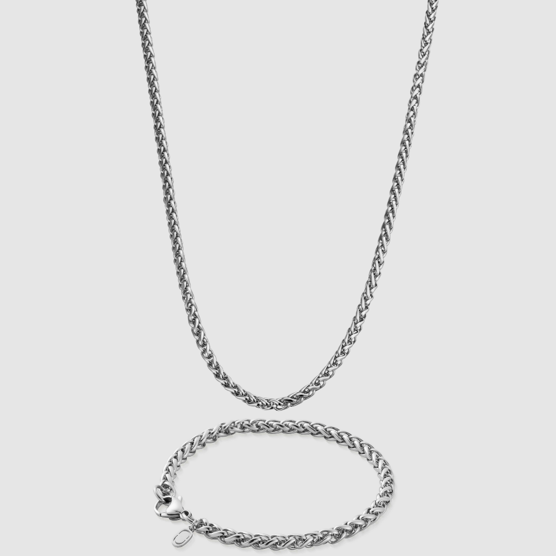 Silver Wheat Set Necklace Jewelry