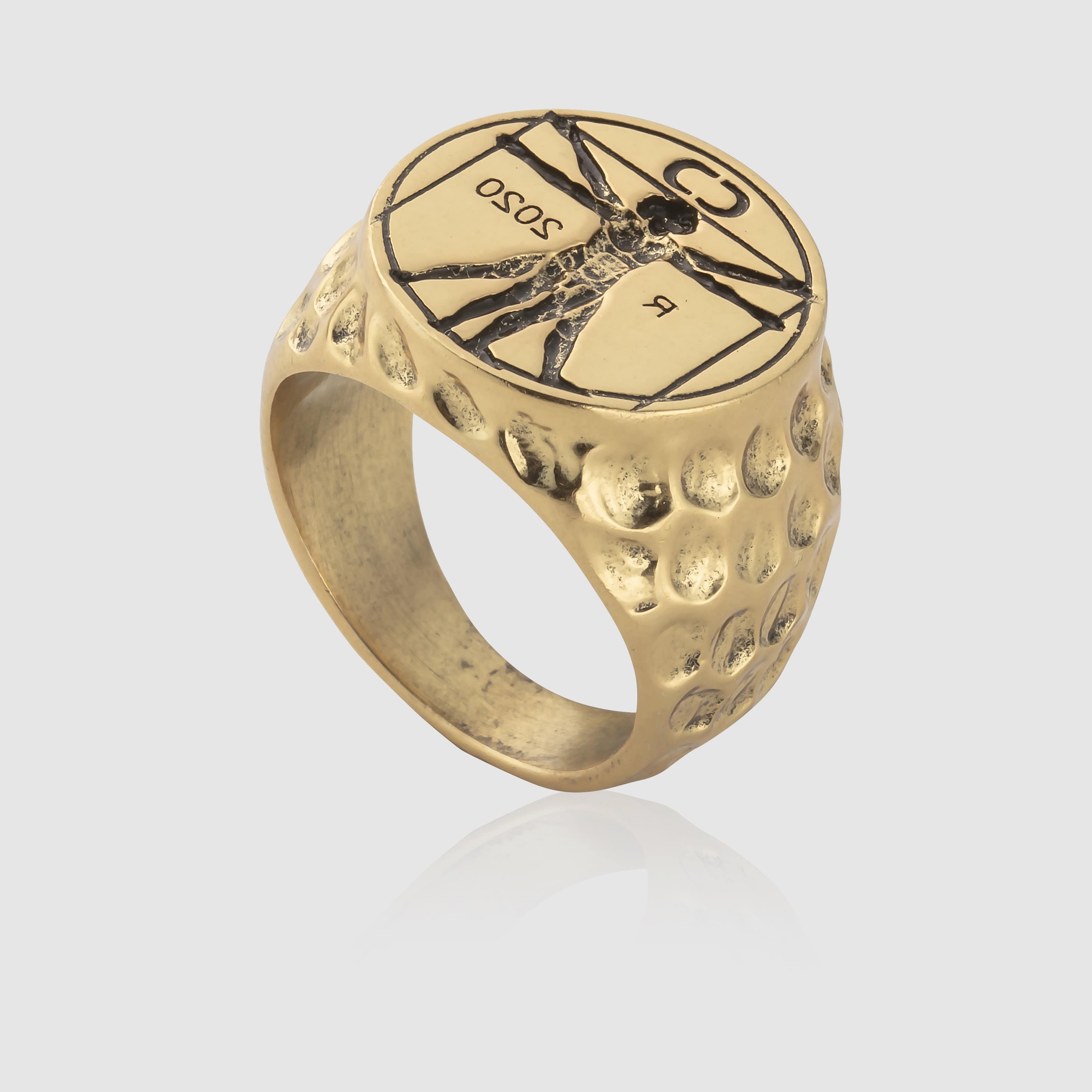  Men's Gold Vitruvian Ring