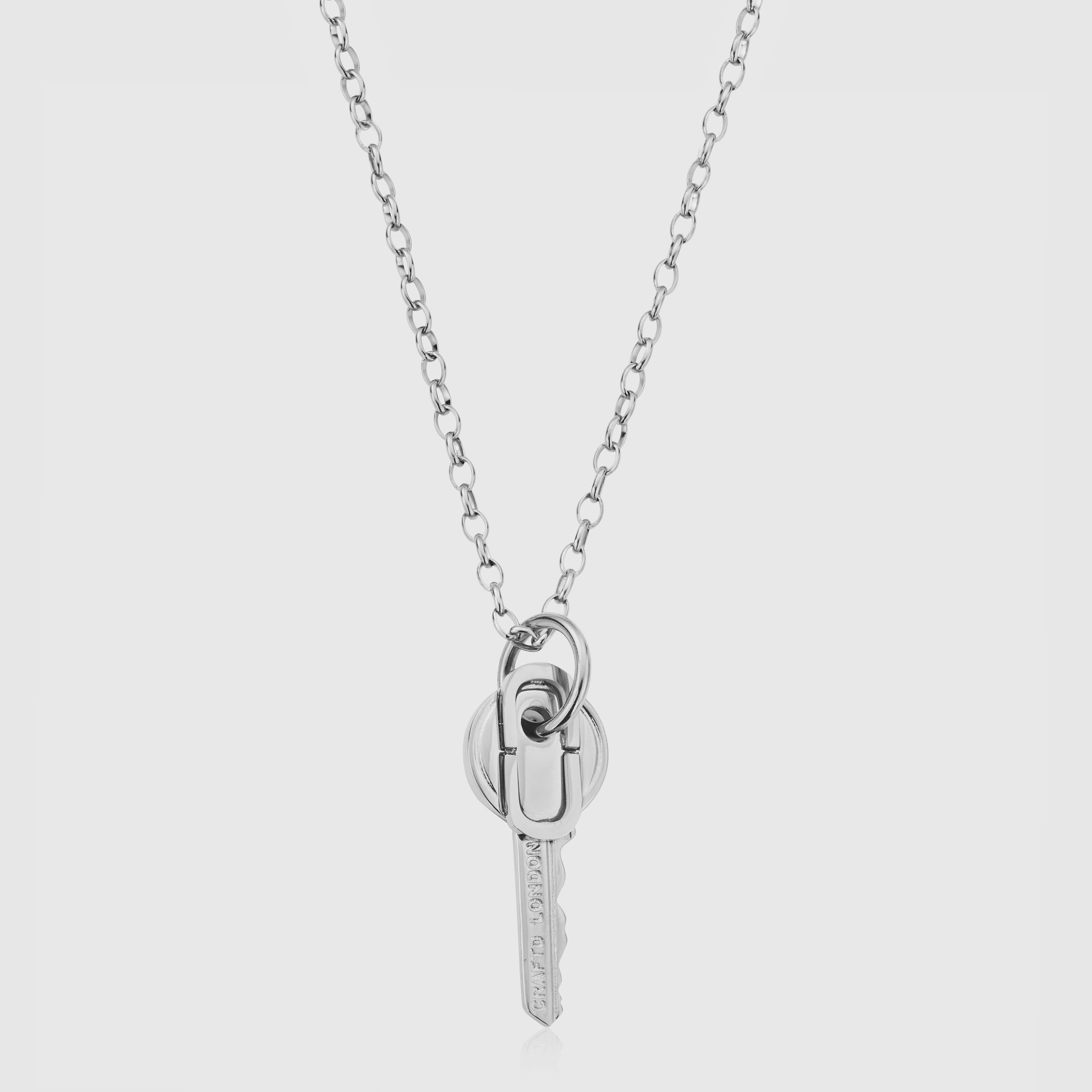 Silver Key Pendant Necklace