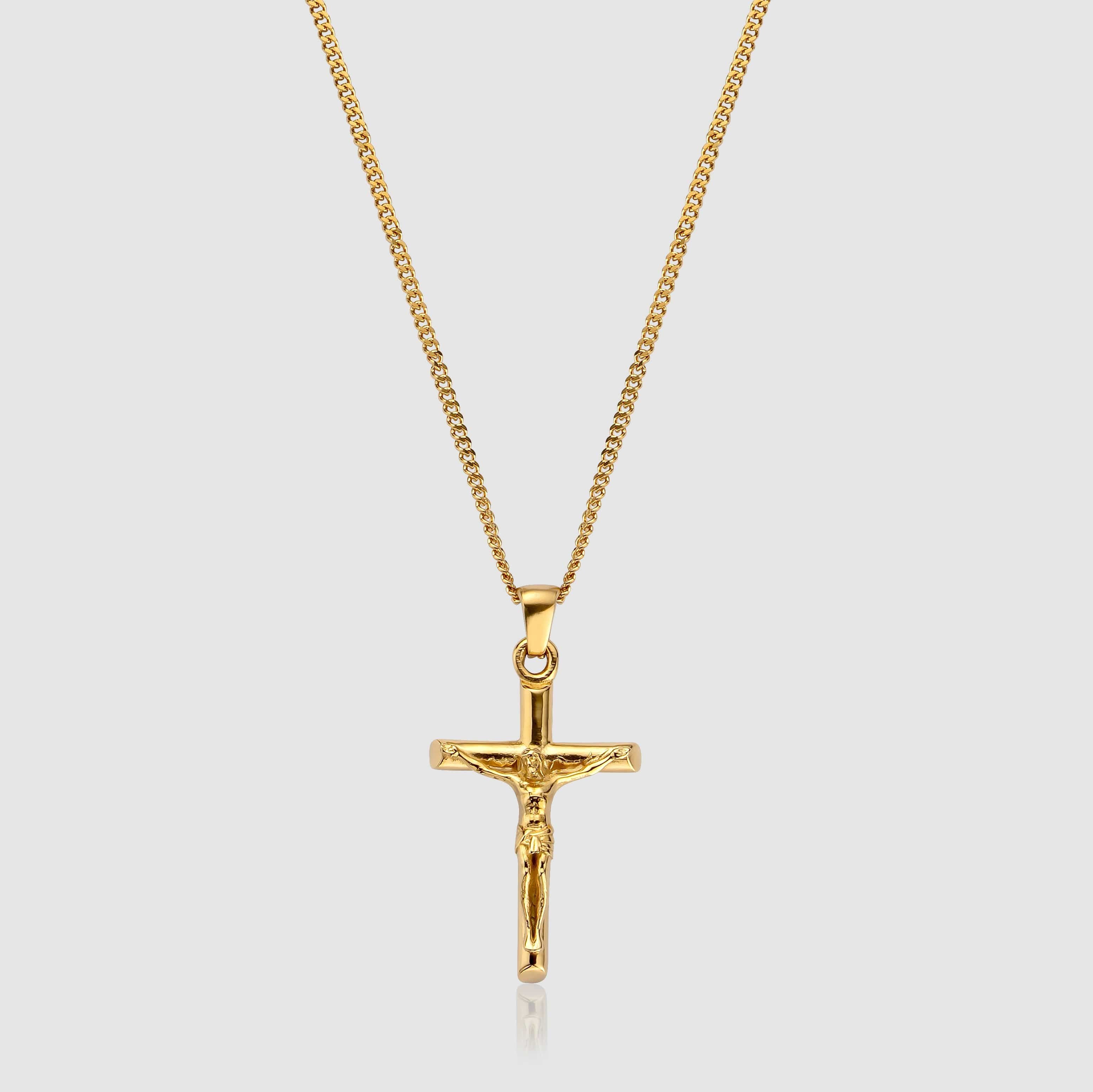 Gold Crucifix Pendant Necklace