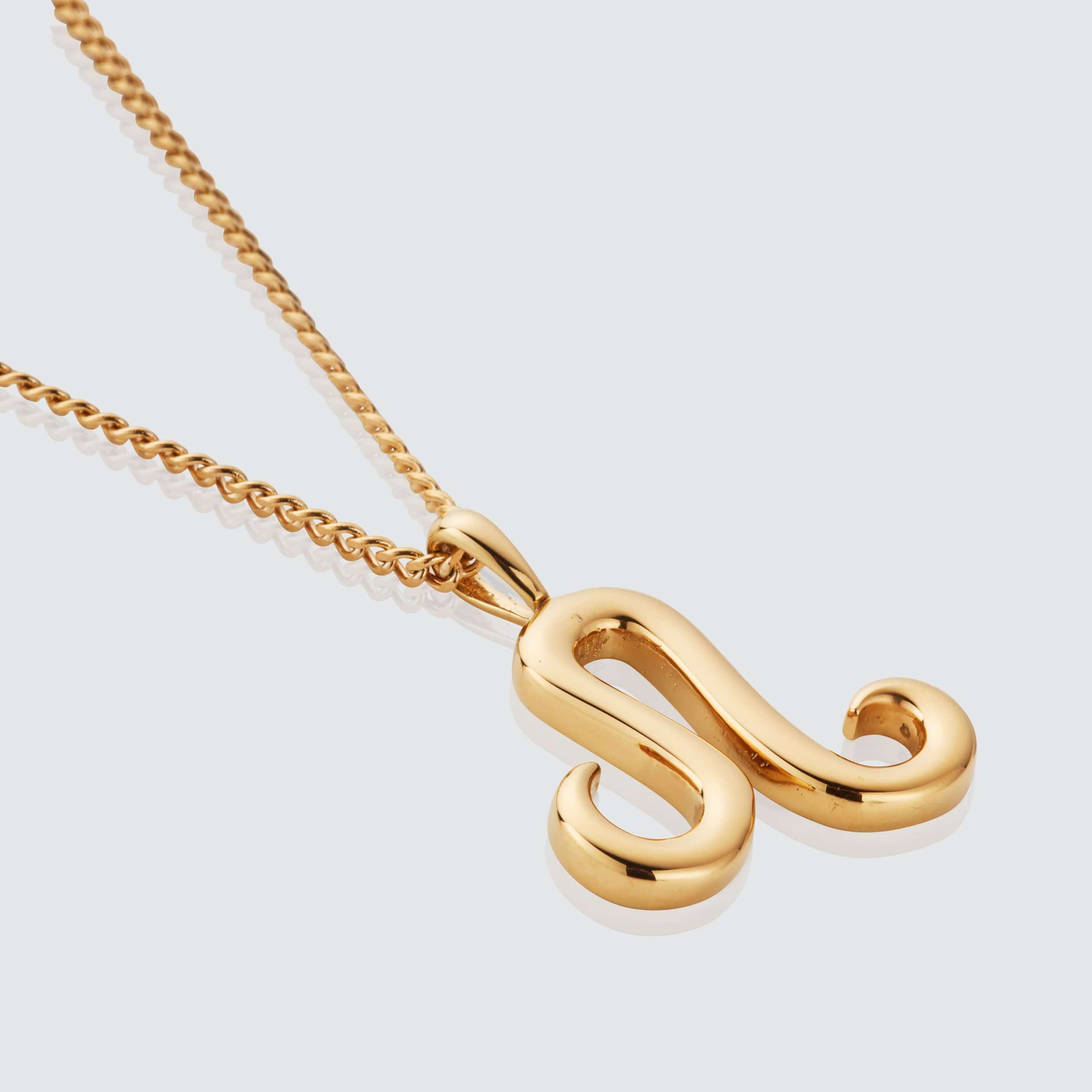 Gold Leo Zodiac Pendant Necklace
