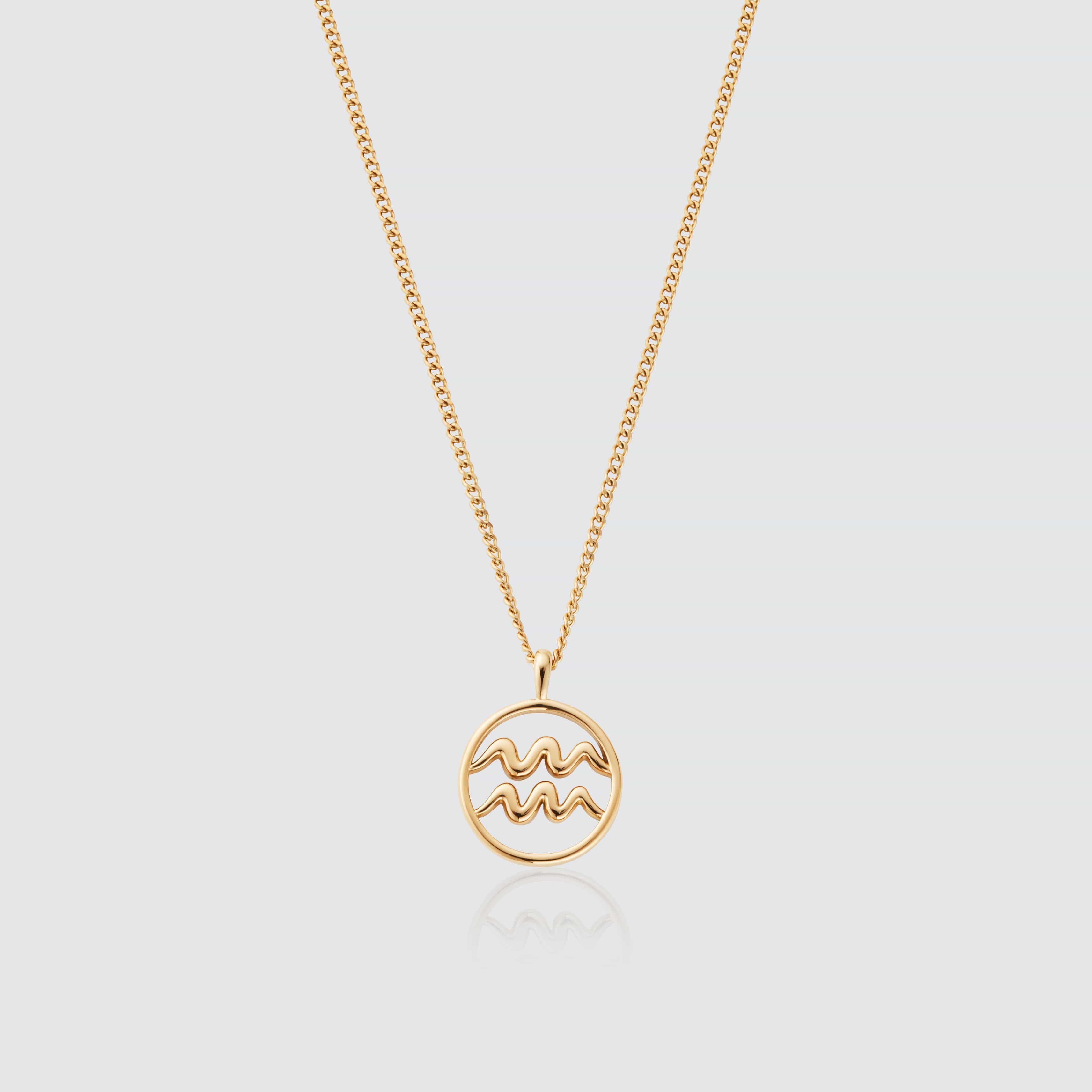 Gold Aquarius Pendant Necklace