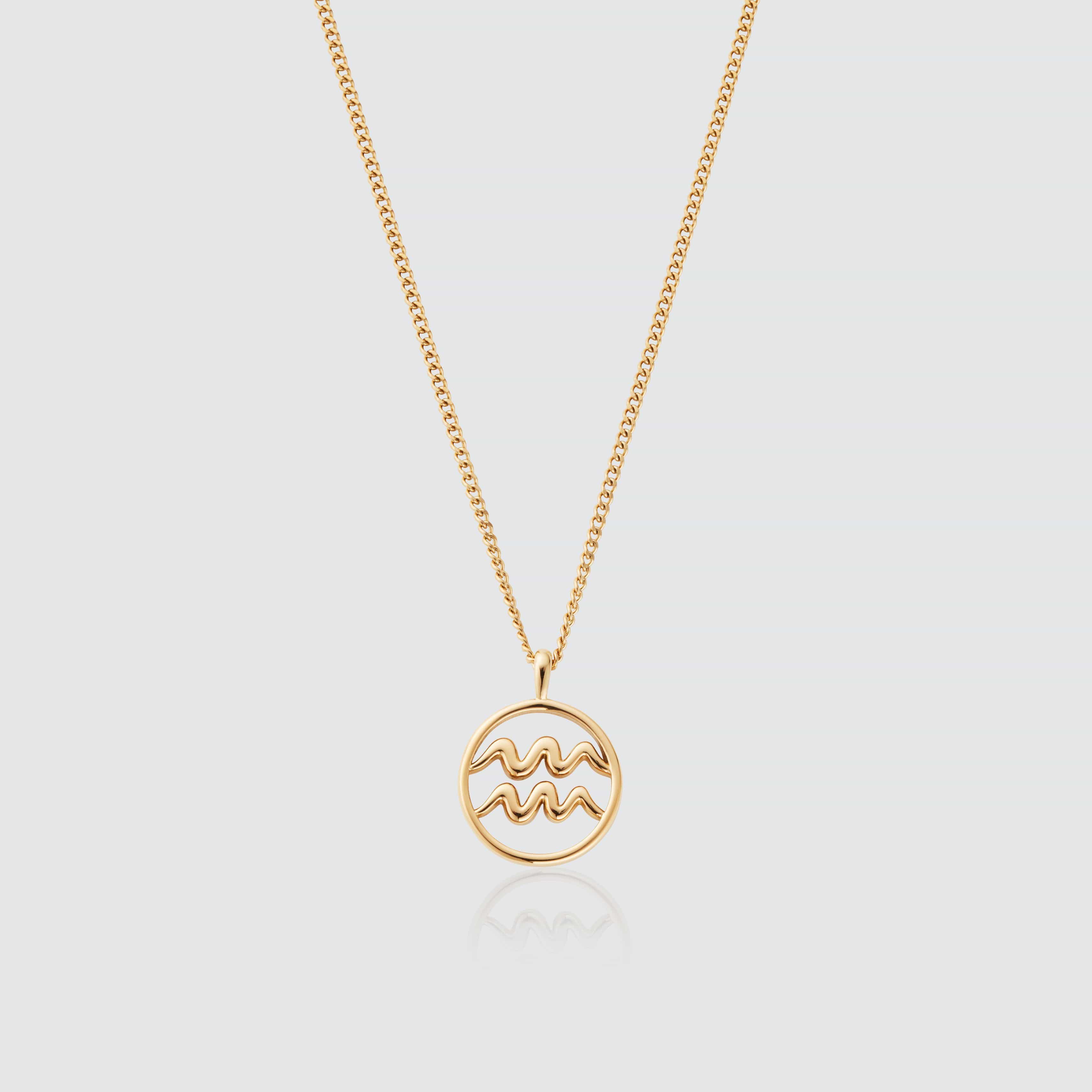 Gold Aquarius Pendant Necklace