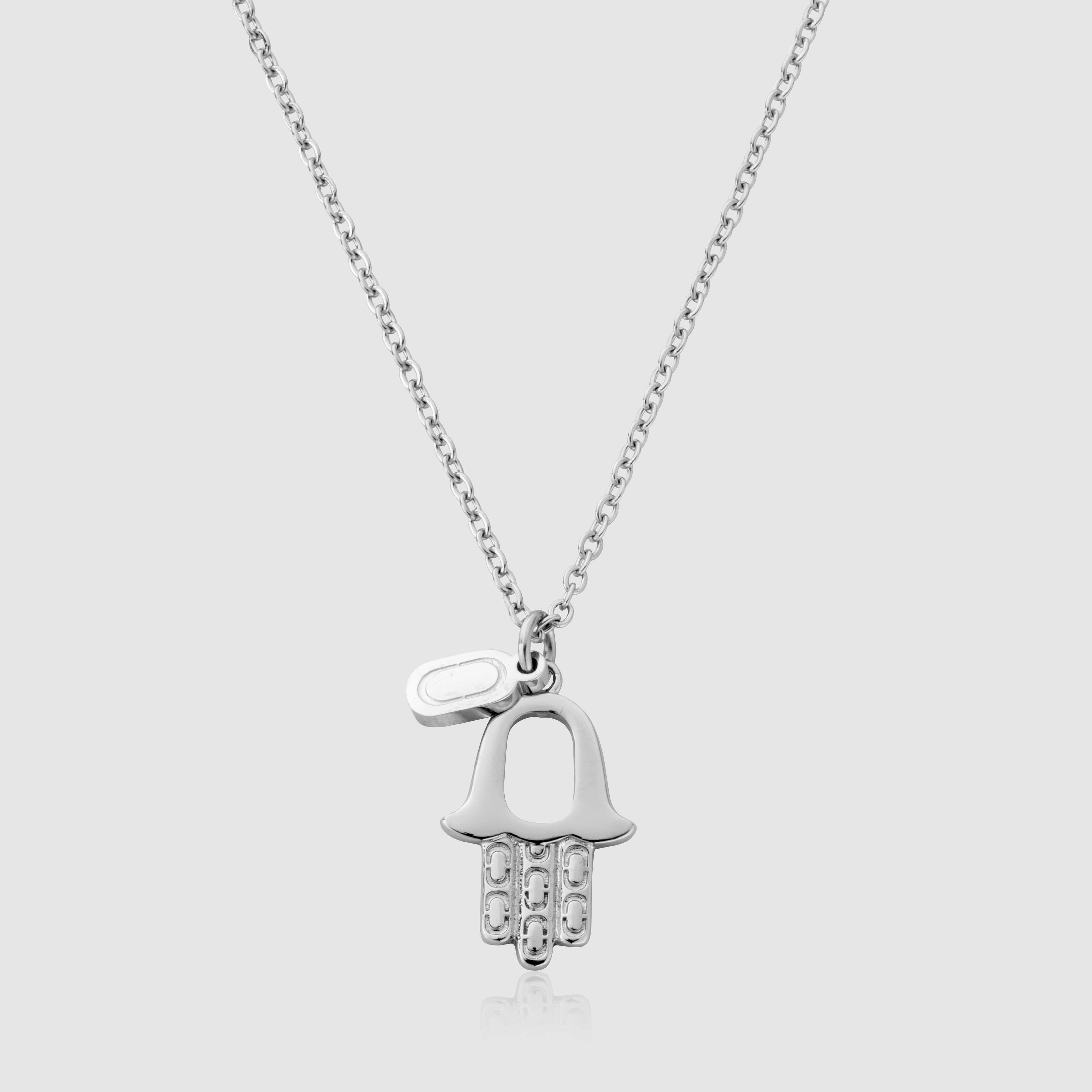 Silver Hamsa Necklace for Men