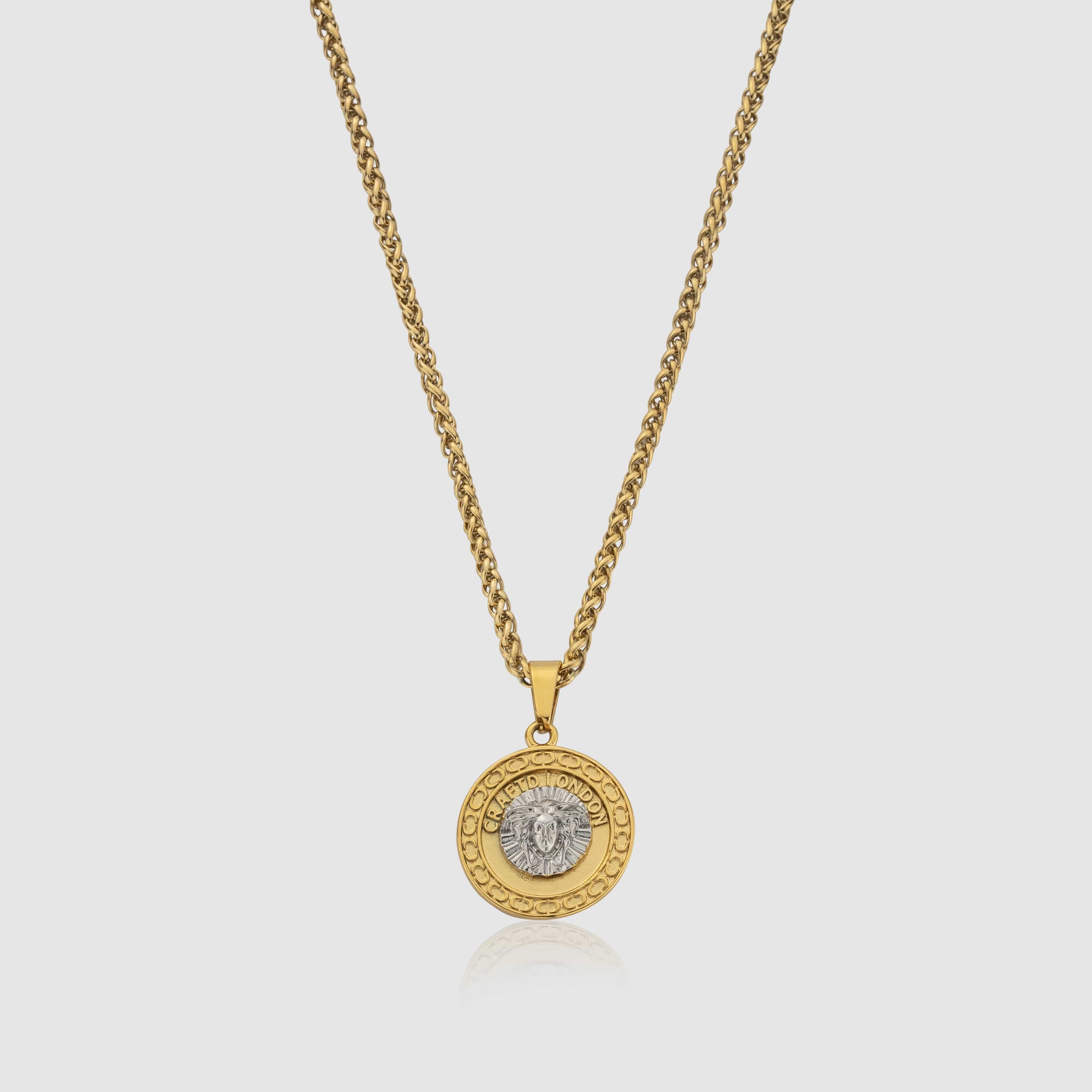 Men's Medusa Necklace (Gold/Silver Two-tone)