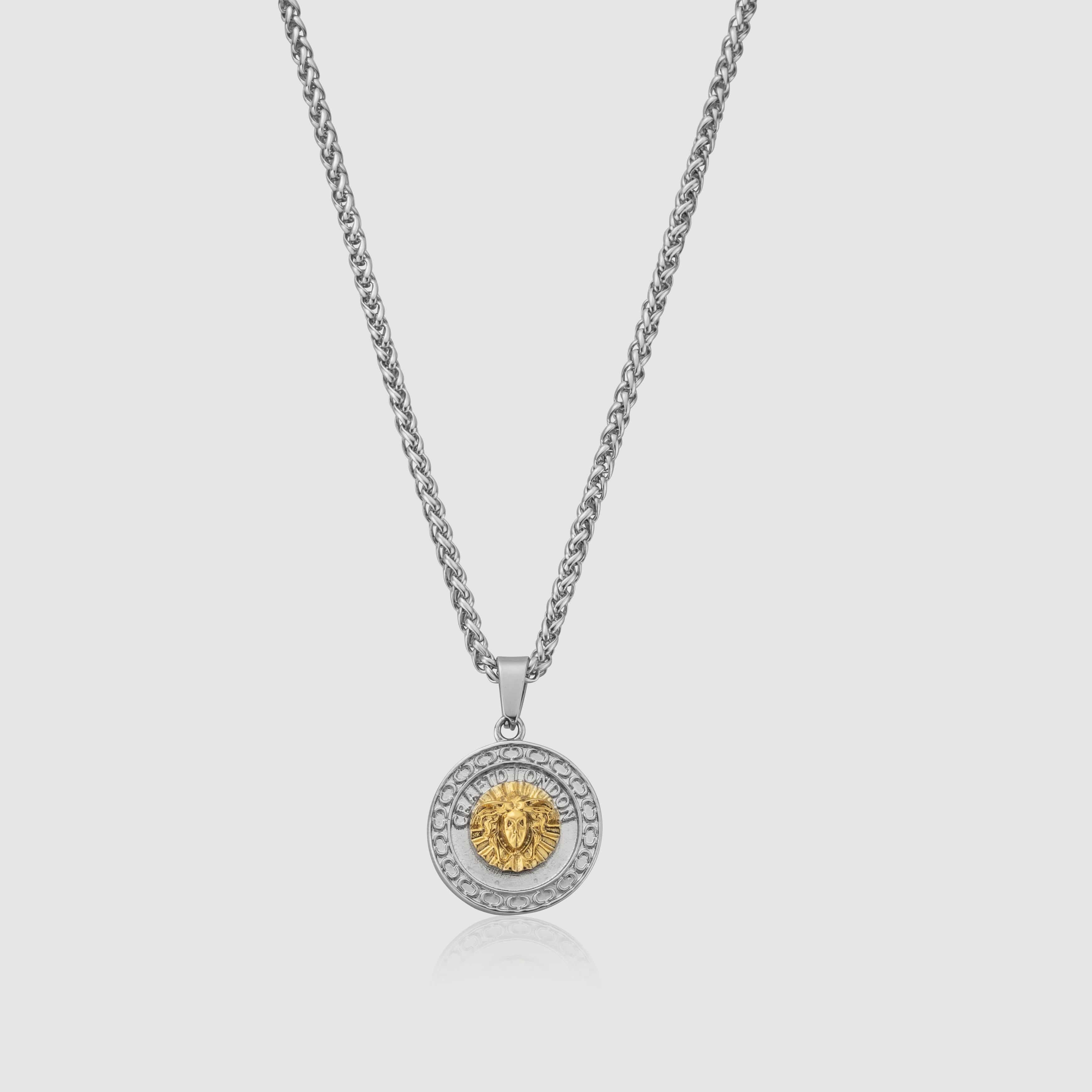 Medusa Pendant Necklace (Silver/Gold Two-tone)
