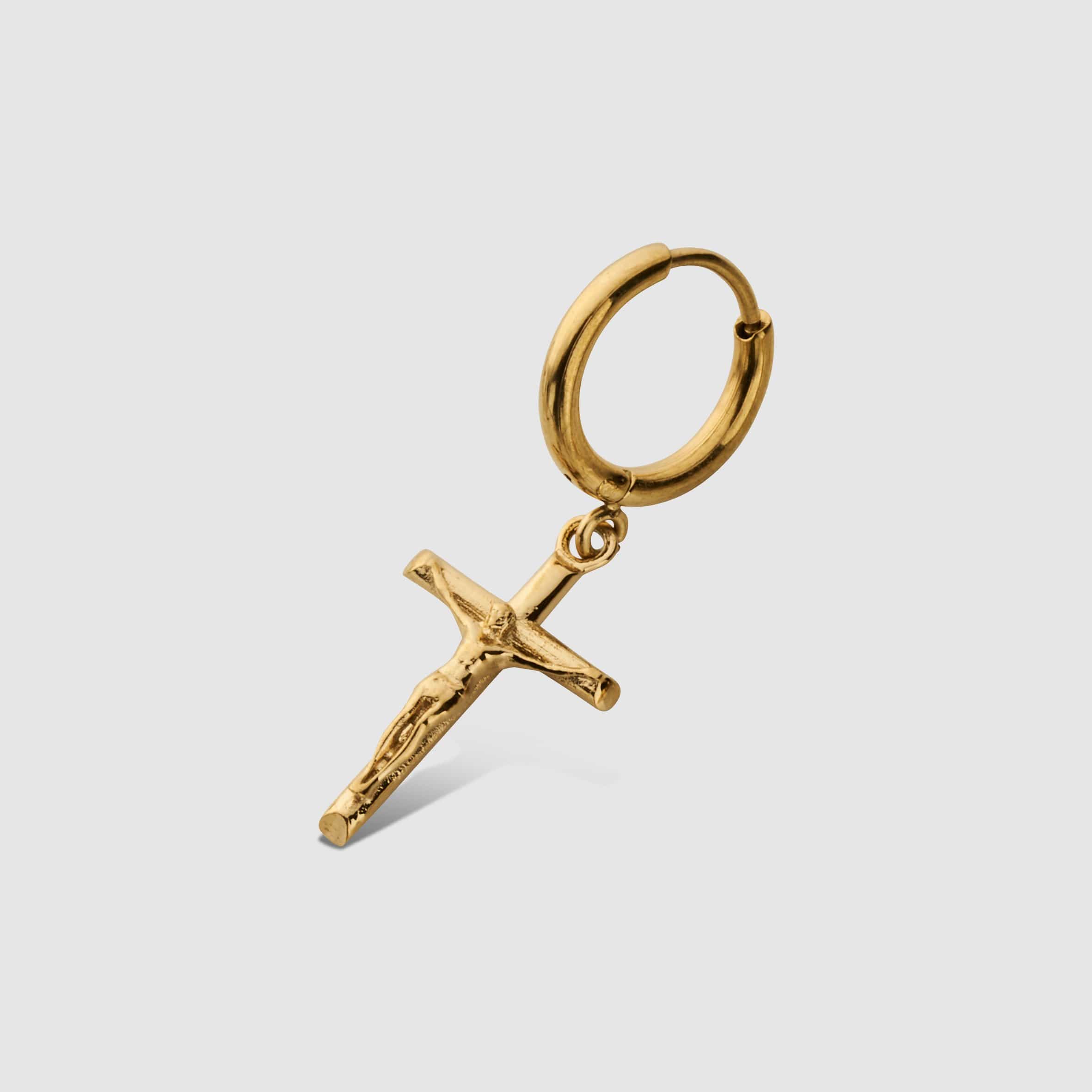 Gold Crucifix Earrings