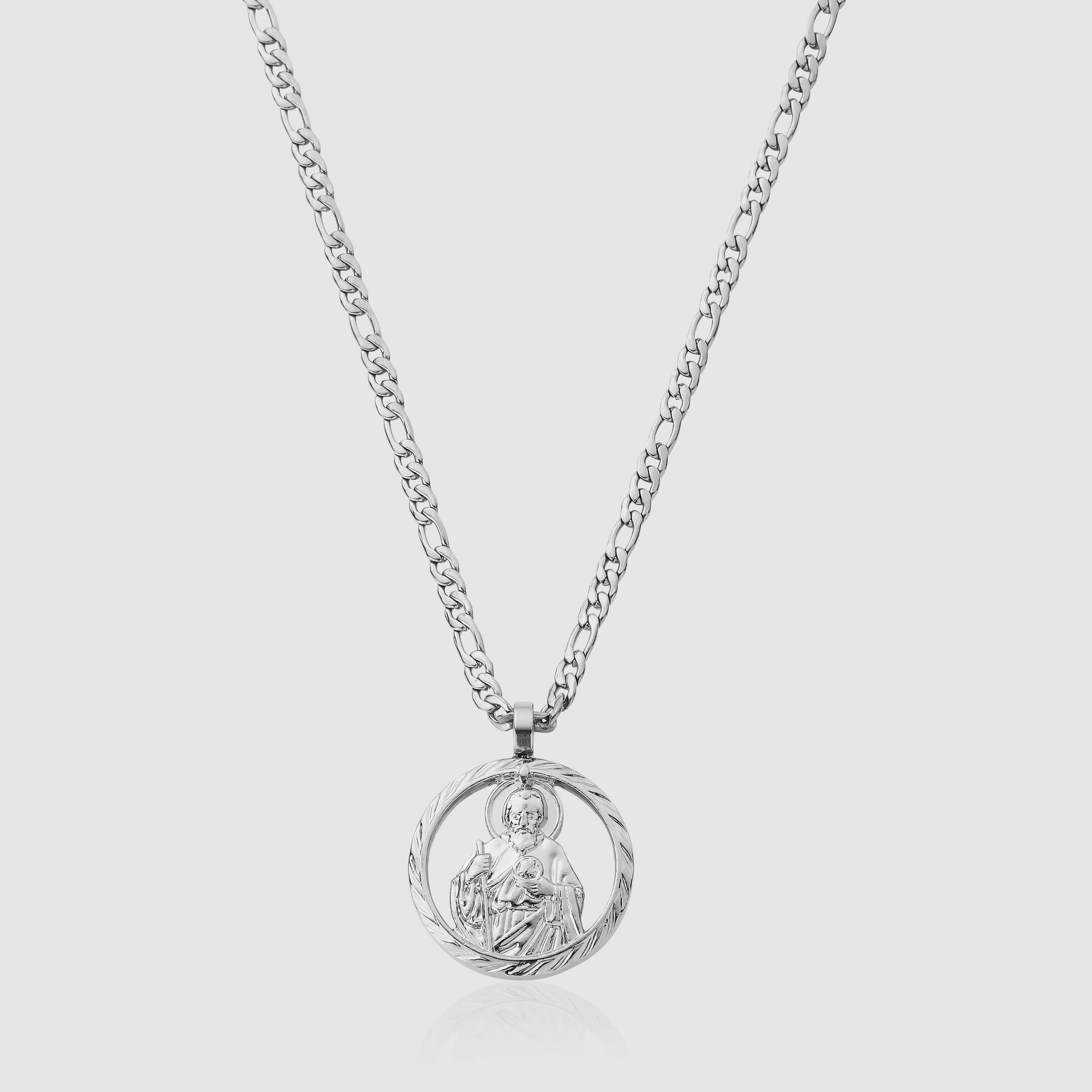 Silver St. Jude Pendant Necklace