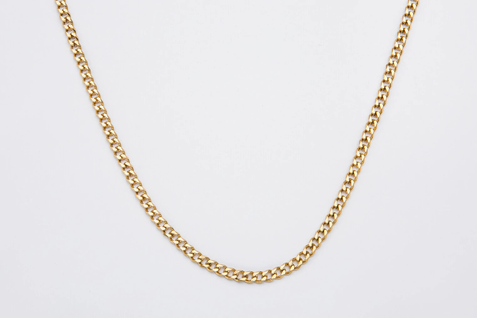 5mm Yellow Gold Cuban Link Chain on Neck for Men