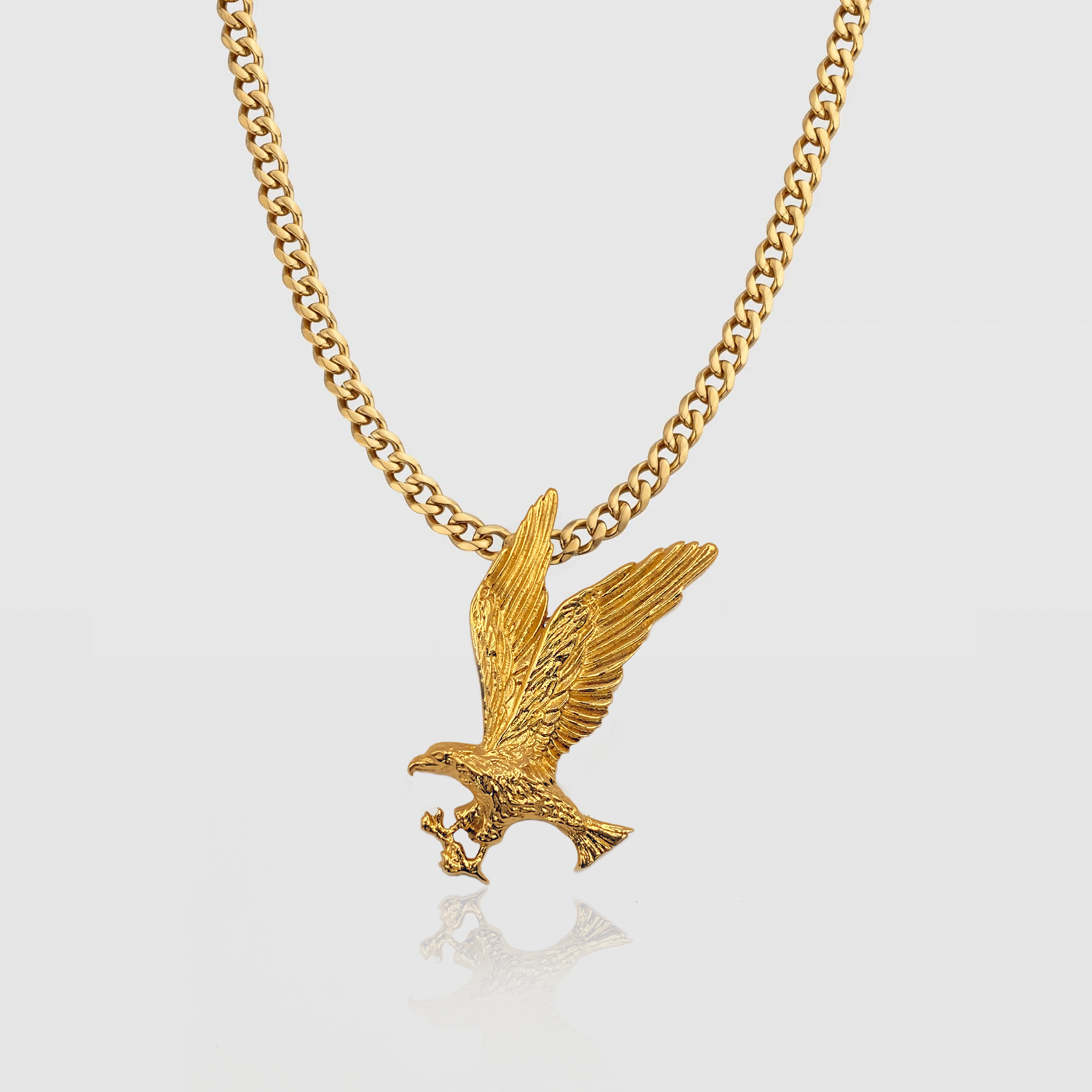  18K Gold Eagle Pendant Necklace