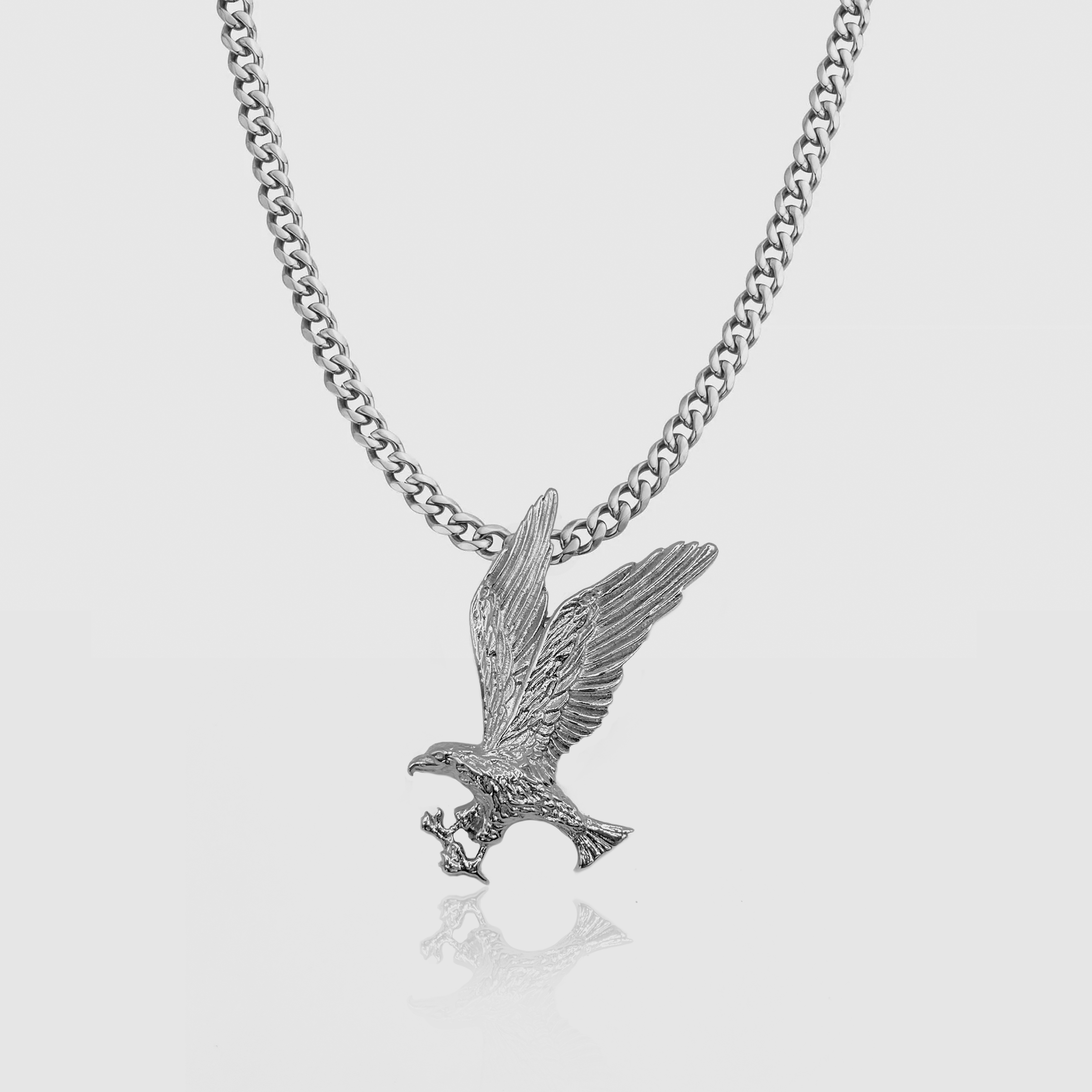 Silver Eagle Pendant Necklace