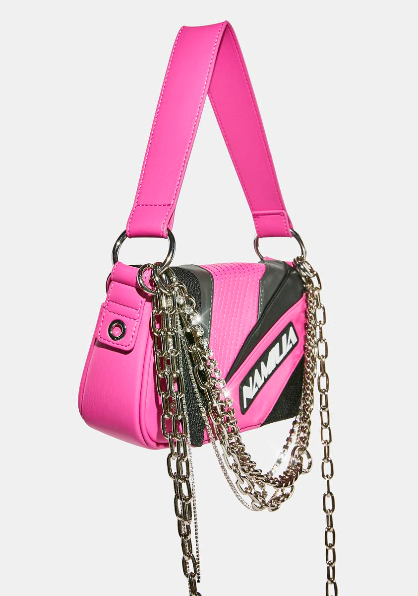 Pink Moto Shoulder Bag-annaxin
