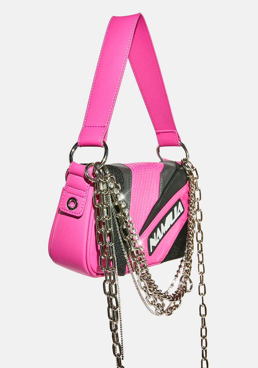 Pink Moto Shoulder Bag-annaxin