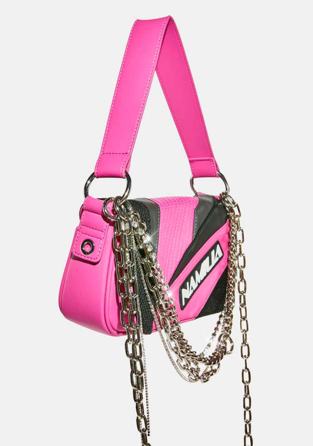 Pink Moto Shoulder Bag-annaxin