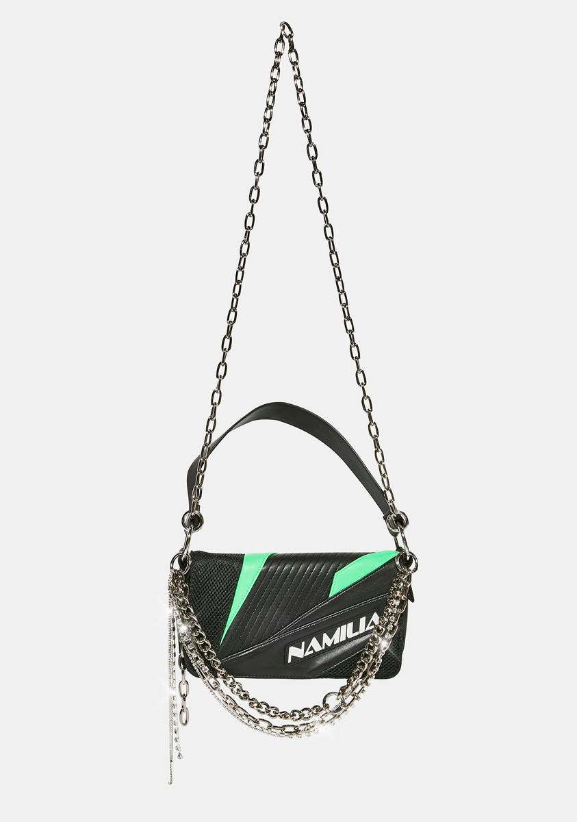 Green Moto Shoulder Bag-annaxin