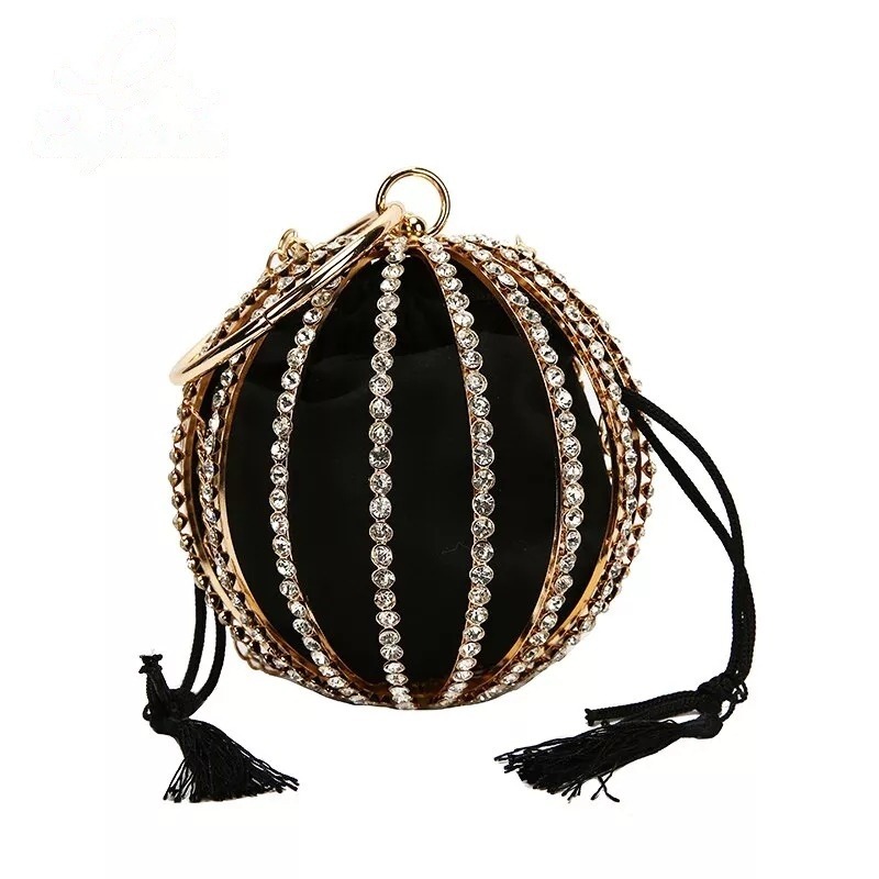 Luxurious Diamond Pearl Flower Metal Ball Women Party Evening Bag Ladies Pueses and Handbags Crossbody Chain Bag Designer Bag