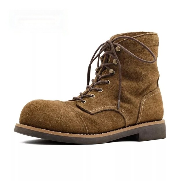 Maden Tooling Ankle Boots Autumn Leisure Design New Men's Shoes Suede Motorcycle Boots American Retro Leather Paratrooper Shoe