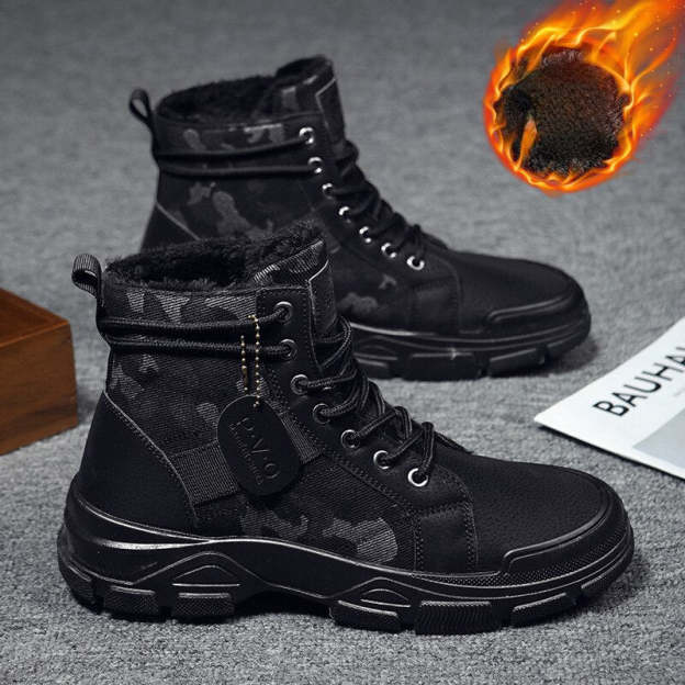 Designer Shoes for Men Camouflage Ankle Boots Platform Boots Black Safety Tactical Shoe Luxury Brand High Quality Bota Masculina