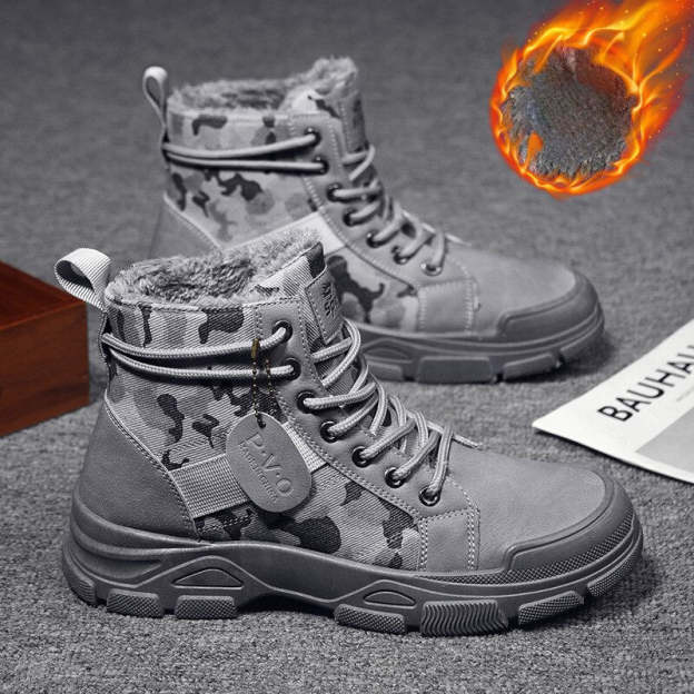 Designer Shoes for Men Camouflage Ankle Boots Platform Boots Black Safety Tactical Shoe Luxury Brand High Quality Bota Masculina