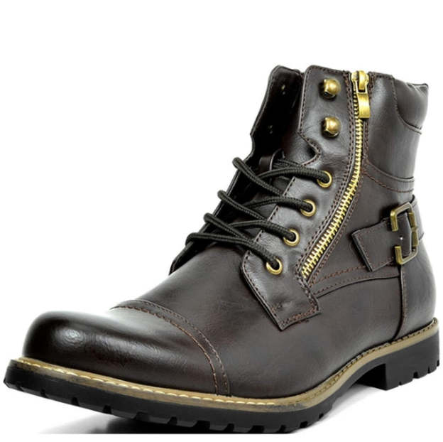 Genuine Leather Men's Boots Ankle Boots Plus Size High Top shoes Outdoor Work Casual Shoes Motorcycle Military Combat Boots