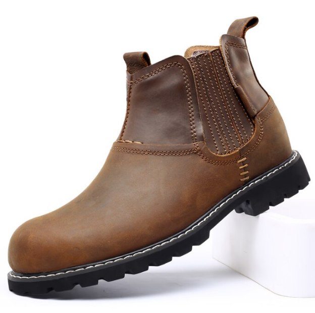 Genuine Leather Men's Boots Ankle Boots Plus Size High Top shoes Outdoor Work Casual Shoes Motorcycle Military Combat Boots
