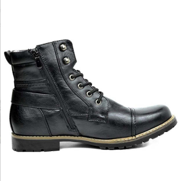 Genuine Leather Men's Boots Ankle Boots Plus Size High Top shoes Outdoor Work Casual Shoes Motorcycle Military Combat Boots