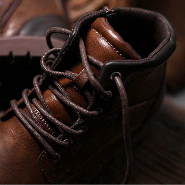 Genuine Leather Men's Boots Ankle Boots Plus Size High Top shoes Outdoor Work Casual Shoes Motorcycle Military Combat Boots