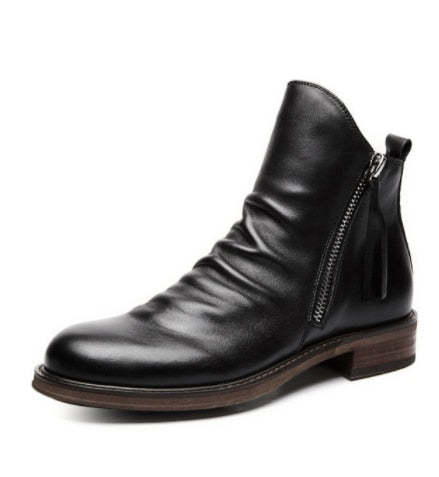 Genuine Leather Men's Boots Ankle Boots Plus Size High Top shoes Outdoor Work Casual Shoes Motorcycle Military Combat Boots