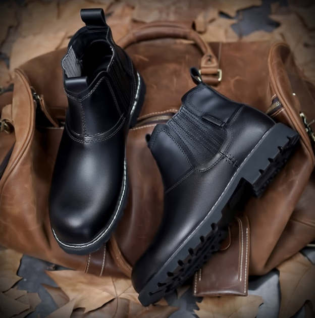 Genuine Leather Men's Boots Ankle Boots Plus Size High Top shoes Outdoor Work Casual Shoes Motorcycle Military Combat Boots